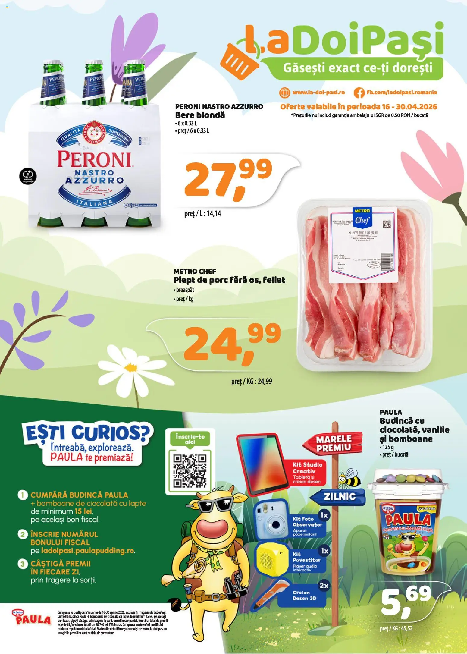 Previzualizarea de cataloage: LaDoiPași LaDoiPași Catalog valabil de la 16.04.2026 - Player, Tabletă, Ciocolată, Bere, Bomboane, Budincă, Aparat, Piept de Porc