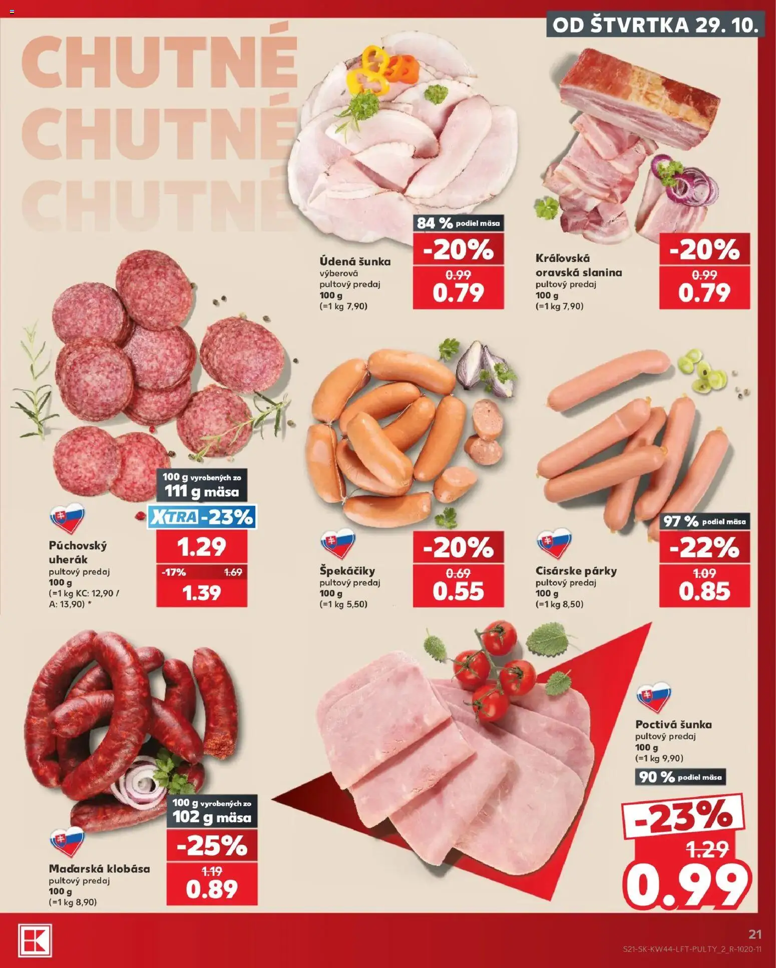 Náhľad Kaufland letáku platného od 29.10.2026 - Klobása, Šunka, Slanina, Párky, Špekáčiky