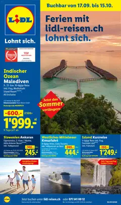 Vorschau des Merkblatts Lidl aktionen Ferien mit Lidl Reisen vom Shop Lidl gültig von 17.09.2026 bis 15.10.2026