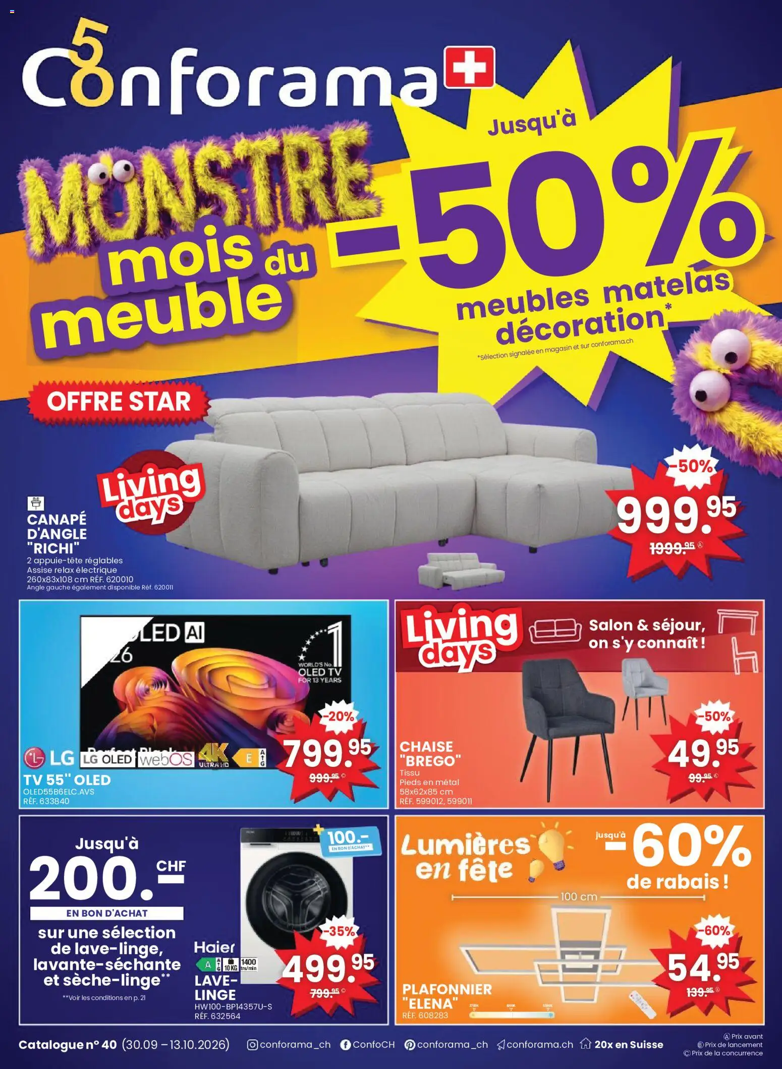 Vorschau des Merkblatts Conforama aktionen FR vom Shop Conforama gültig von 30.09.2026 bis 13.10.2026