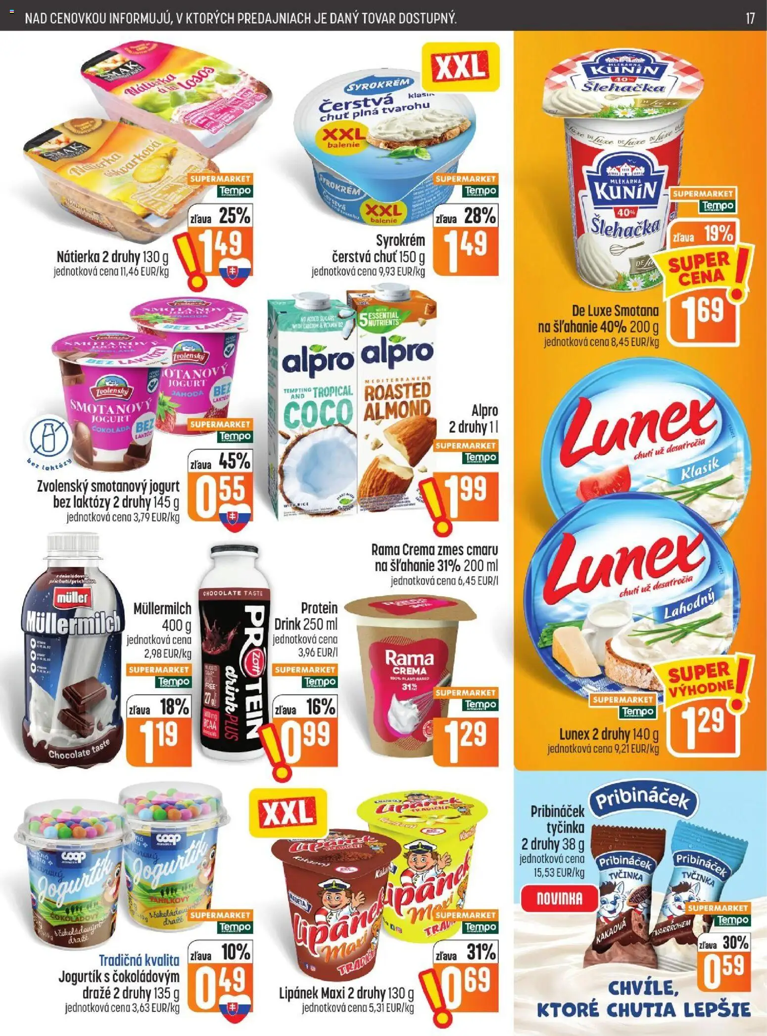 Náhľad COOP Jednota letáku platného od 22.10.2026 - Protein, Čokoláda, Jogurt, Smotana, Alpro, Nátierka, Rama, Smotanový jogurt