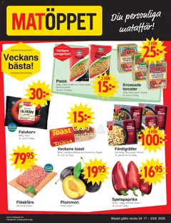 Förhandsgranska reklamblad Matöppet erbjudanden från butik Matöppet gäller från 17/08/2026