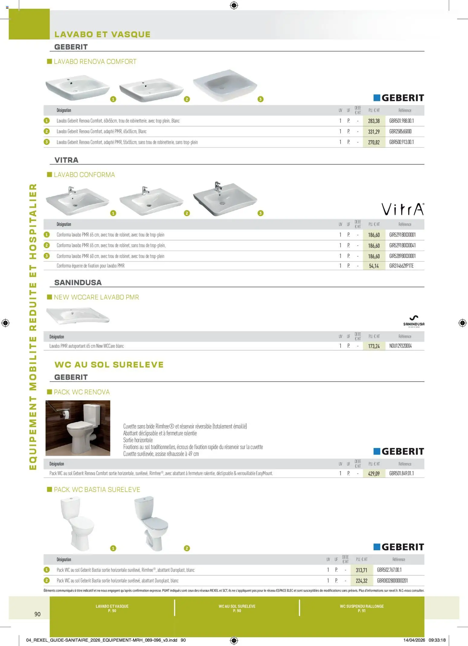 Prévisualisation de Rexel - Brochure Sanitaire du magasin Rexel formulaire valide 20/04/2026 - Lavabo