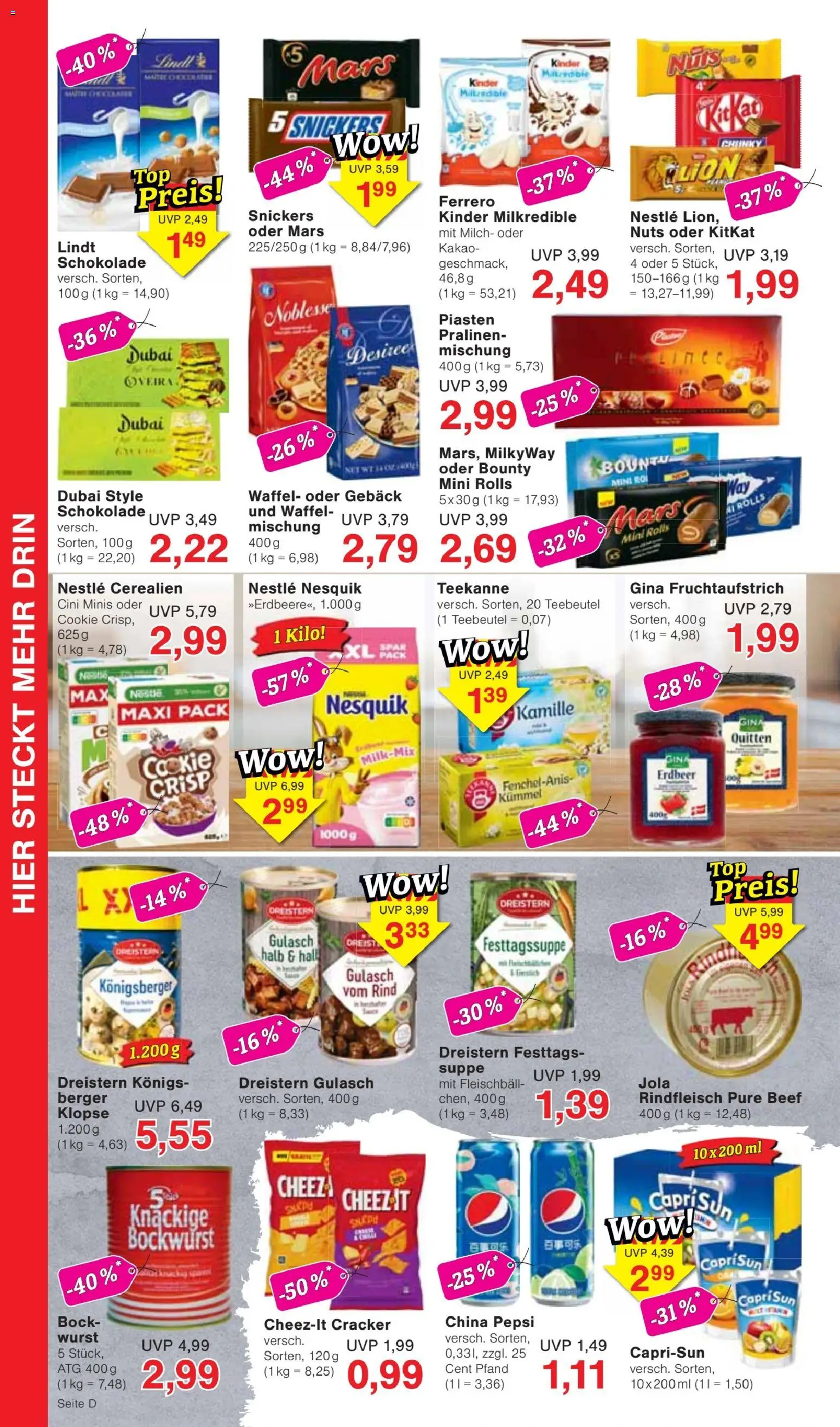 Vorschau von dem Prospekt des Geschäftes Jawoll, gültig ab dem 02.11.2026 - Gulasch, Mars, Teekanne, Milch, Rindfleisch, Bockwurst, Nesquik, Cini Minis