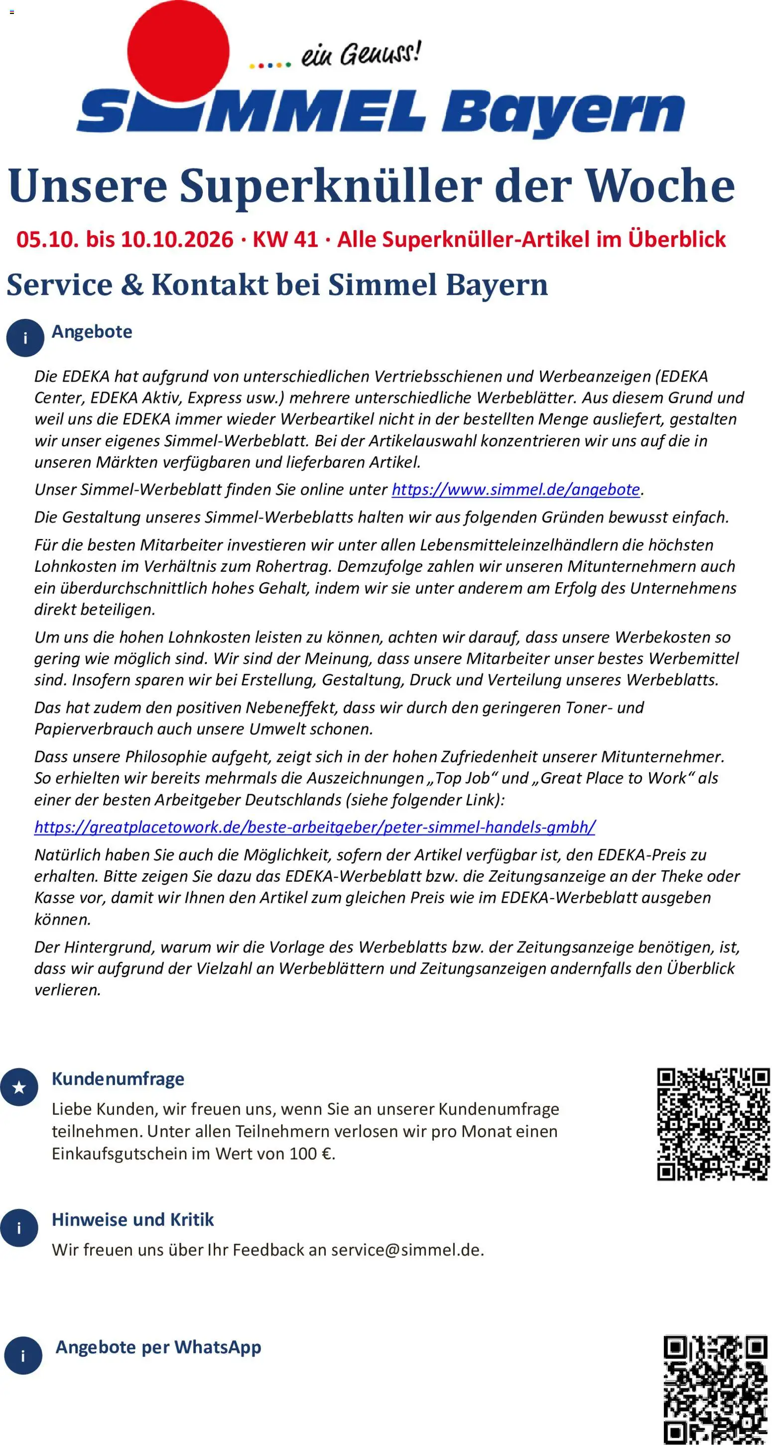 Vorschau von dem Prospekt des Geschäftes Simmel, gültig ab dem 05.10.2026 - Toner, Theke