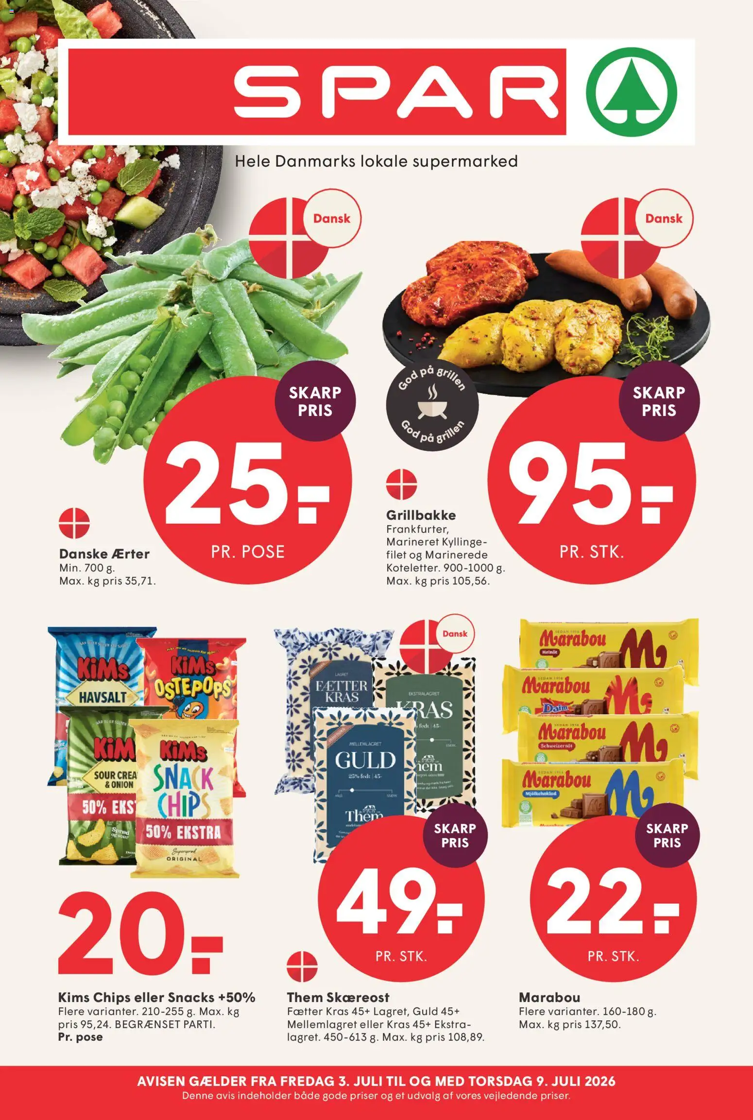 Eksempel på tilbudsavis Spar - Tilbudsavis uge 28 fra butik Spar gyldig fra 03/07/2026 - Te, Chips, Ærter