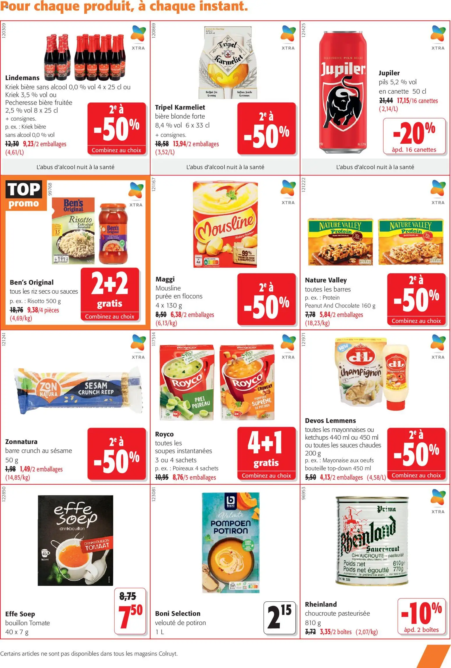 Prévisualisation de Colruyt Toutes les offres du magasin Colruyt formulaire valide 21/10/2026 - Bouillon, Choucroute, Bière, Sésame, Mayonnaise, Sauces, Flocons, Pommes