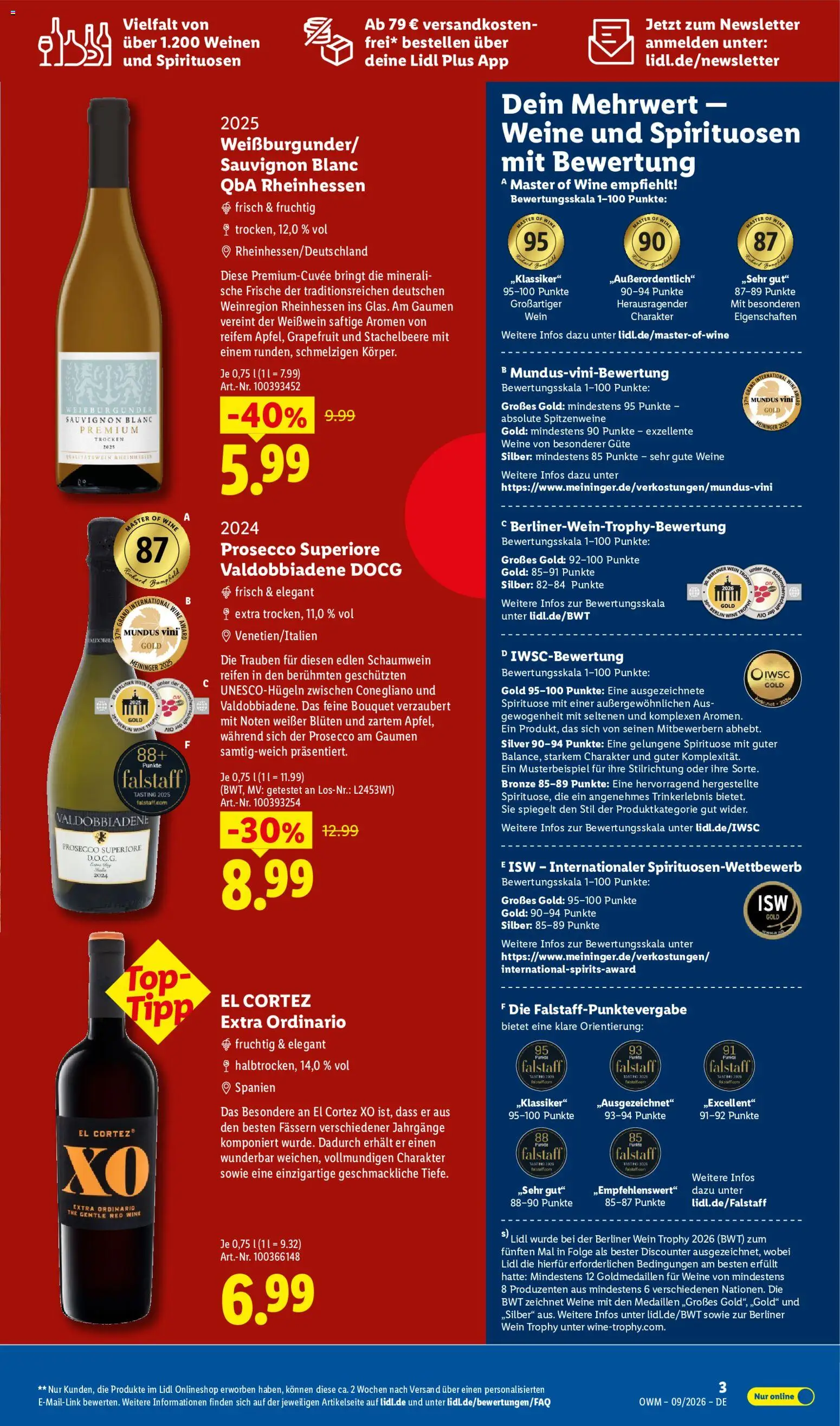 Vorschau von dem Prospekt des Geschäftes Lidl, gültig ab dem 01.09.2026 - Wein, Top, Grapefruit, Berliner, Prosecco, Trauben, Weißwein