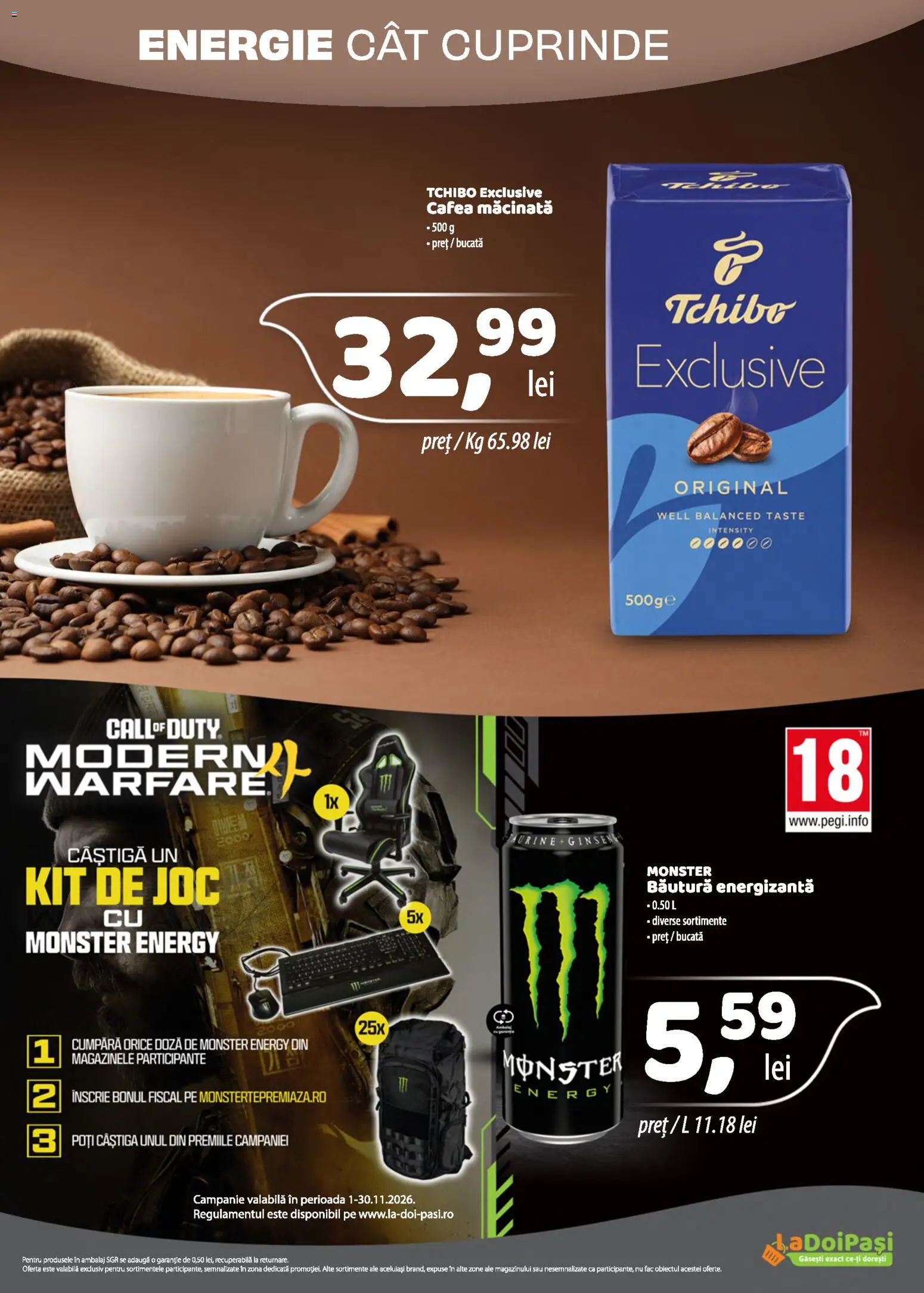 Previzualizarea de cataloage: LaDoiPași LaDoiPași Catalog valabil de la 01.11.2026 - Cafea, Joc, Cafea macinata, Băutură energizantă