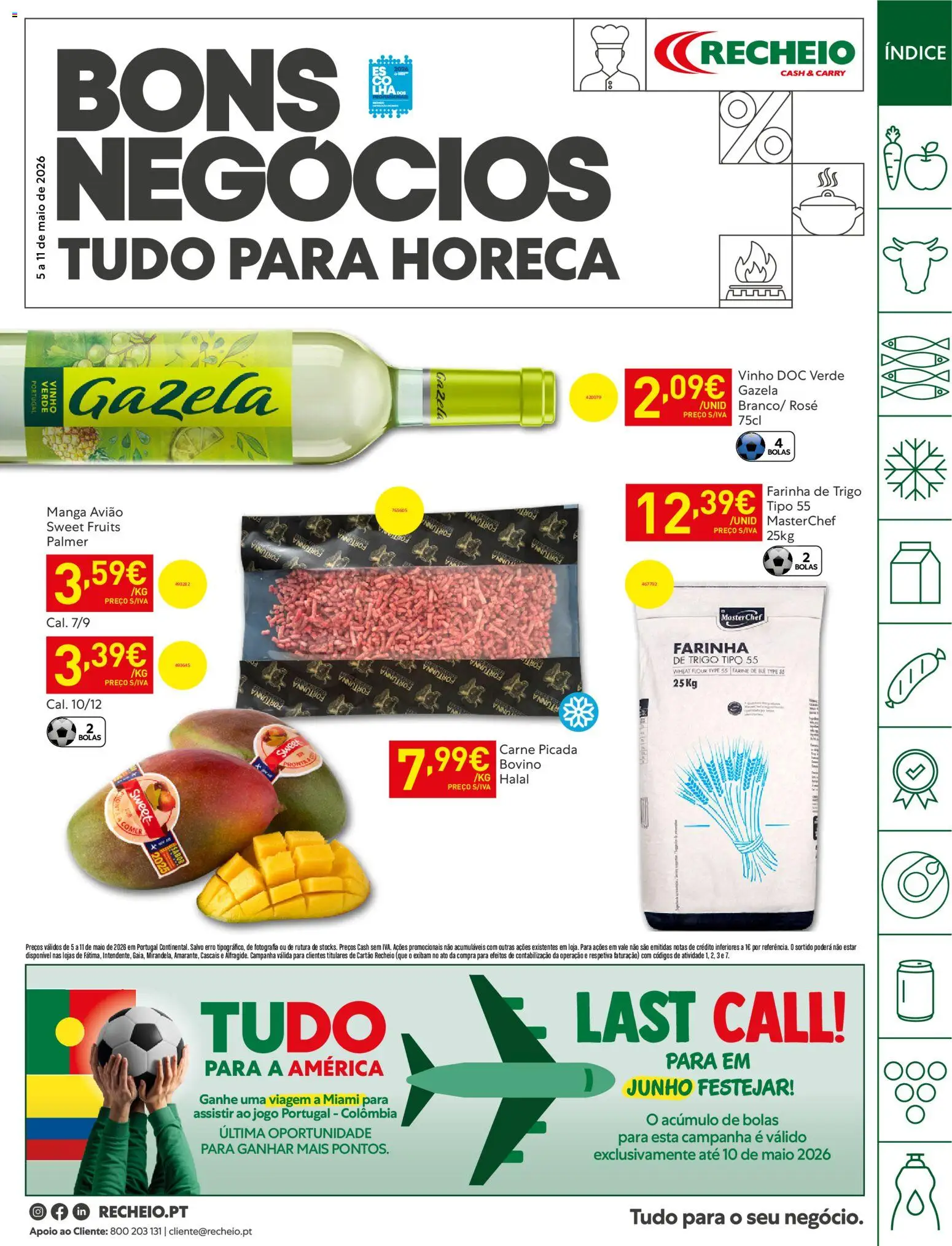 Pré-visualização do folheto da loja Recheio válida a partir de 05/05/2026 - Vinho, Farinha, Manga, Carne, Carne picada, Farinha de trigo