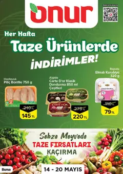 Onur Market Onur Market - Taze Ürünlerde İndirimler - Bursa 14.05.2026 - Broşürünün önizlemesi