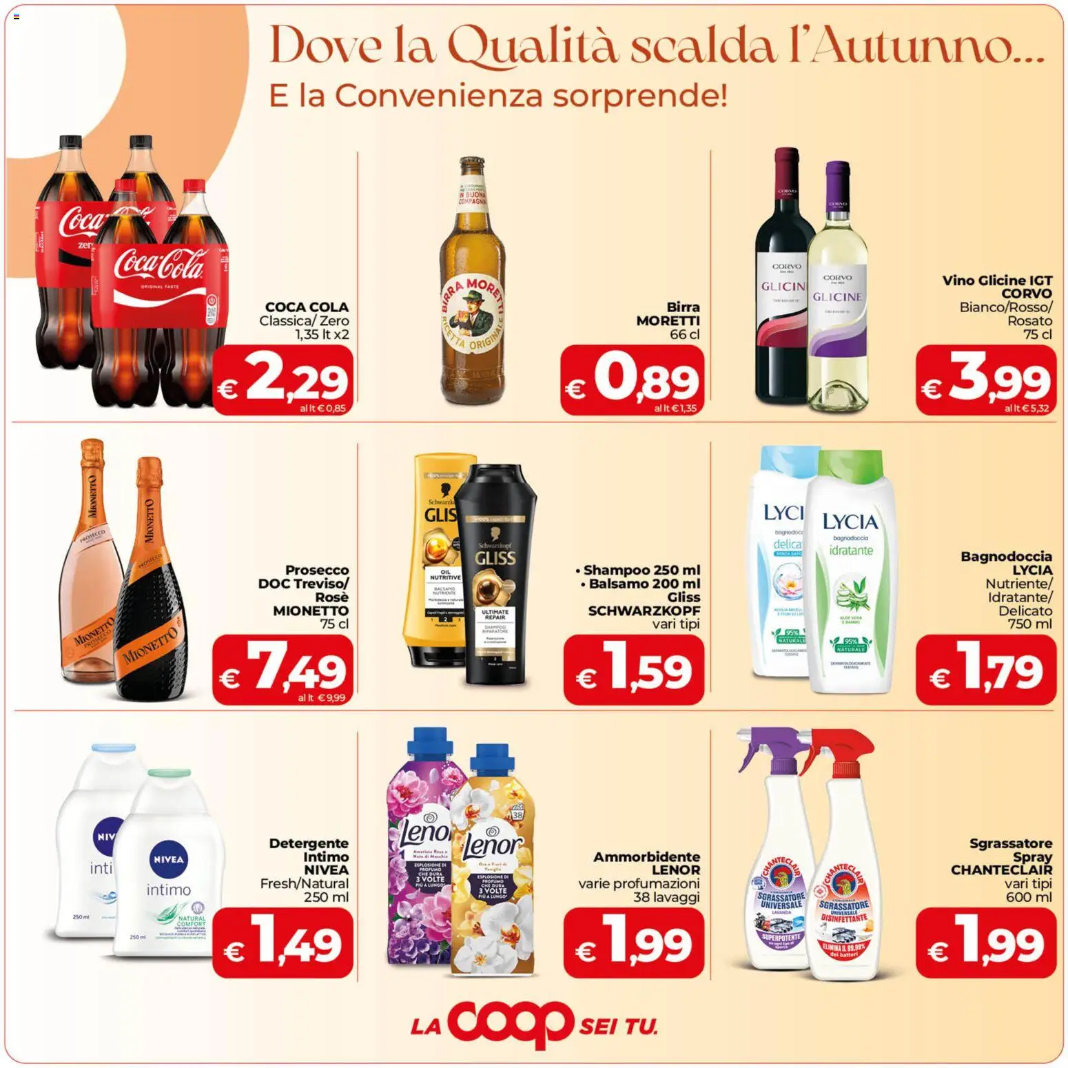 Anteprima dell'opuscolo COOP volantino Ragusa dal negozio COOP valido da 23/10/2026 - Vino, Coca Cola, Birra, Prosecco, Shampoo, Lavanda, Intimo, Balsamo