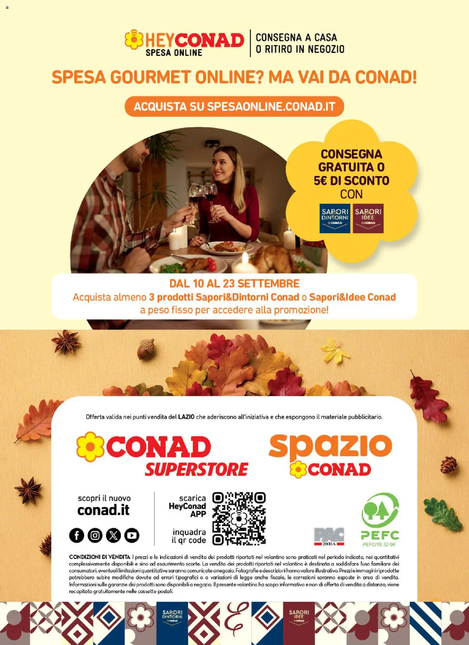 Anteprima dell'opuscolo Conad volantino Gourmet Lazio dal negozio Conad valido da 09/09/2026