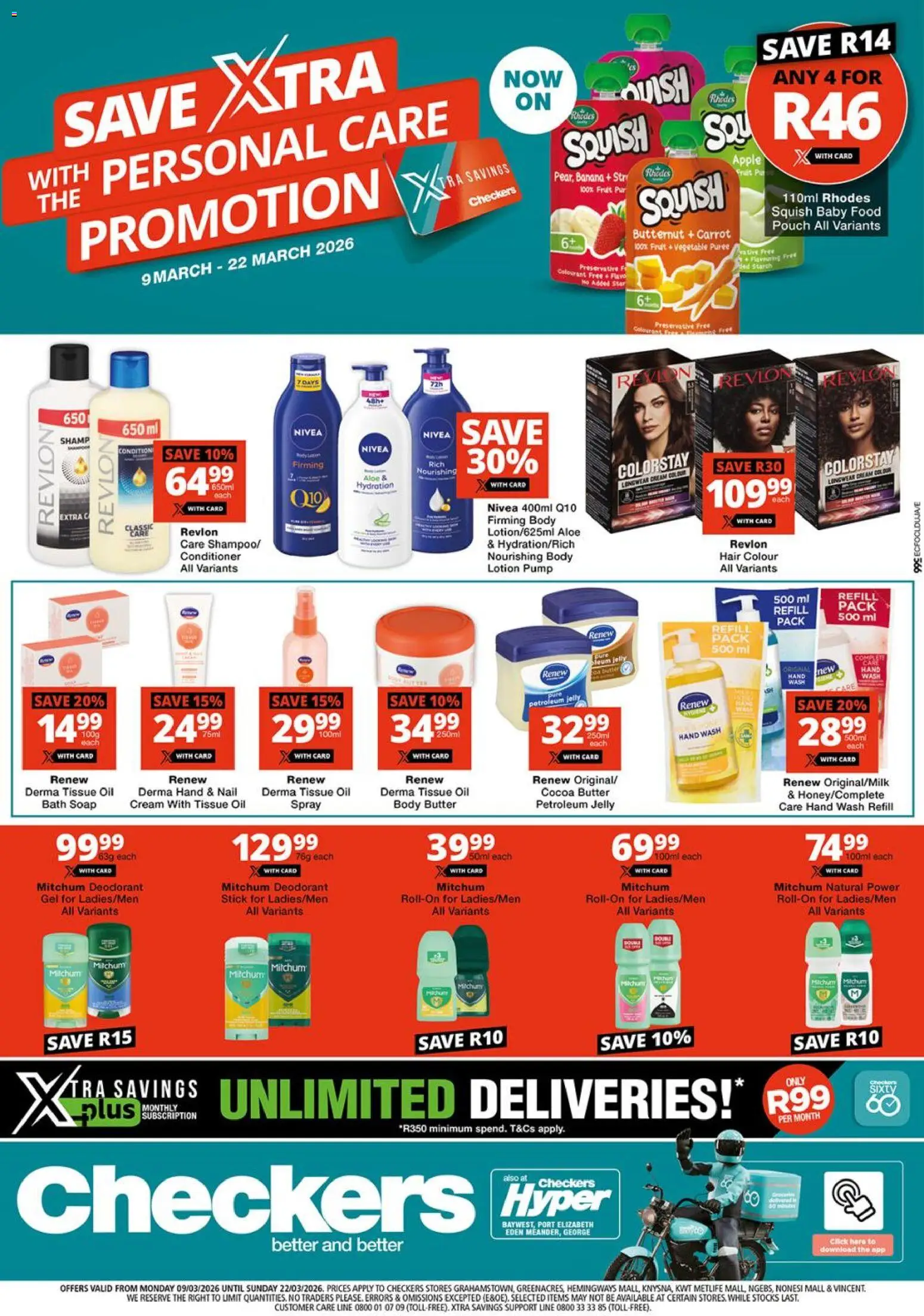 Checkers - Eastern Cape - Personal Care Promotion 09/03 - 22/03/2026