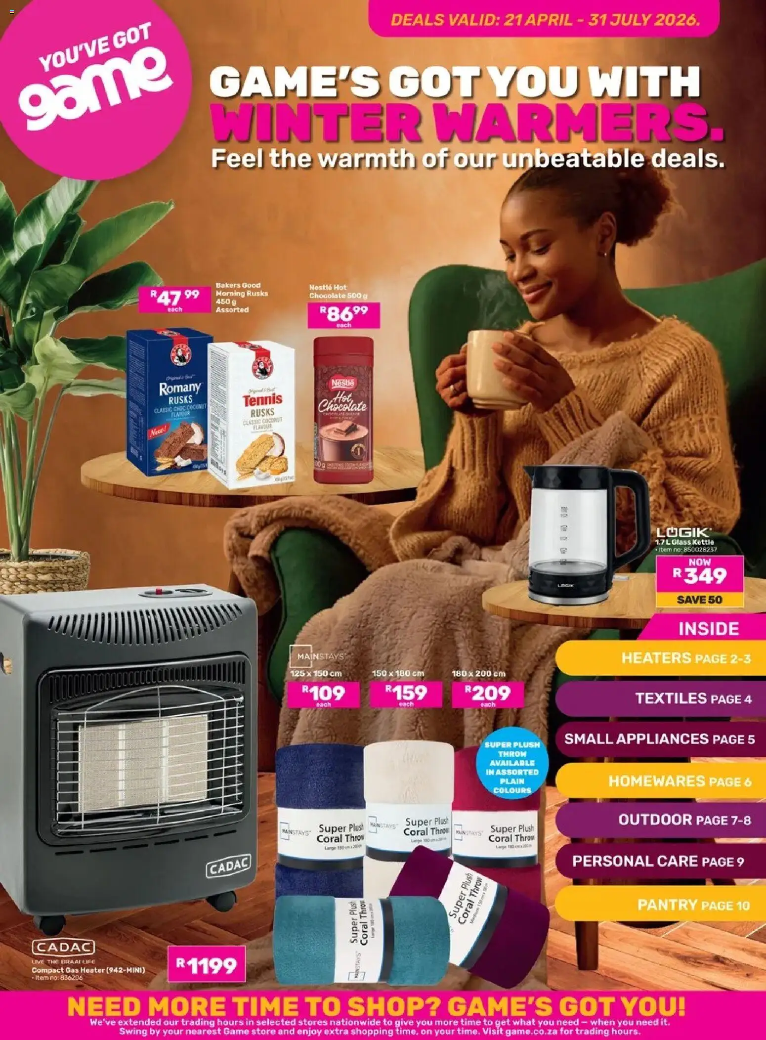 Preview of Game Game - Winter Warmers valid 21/04/2026 - Game, Chocolate, Coconut, Kettle, Heater