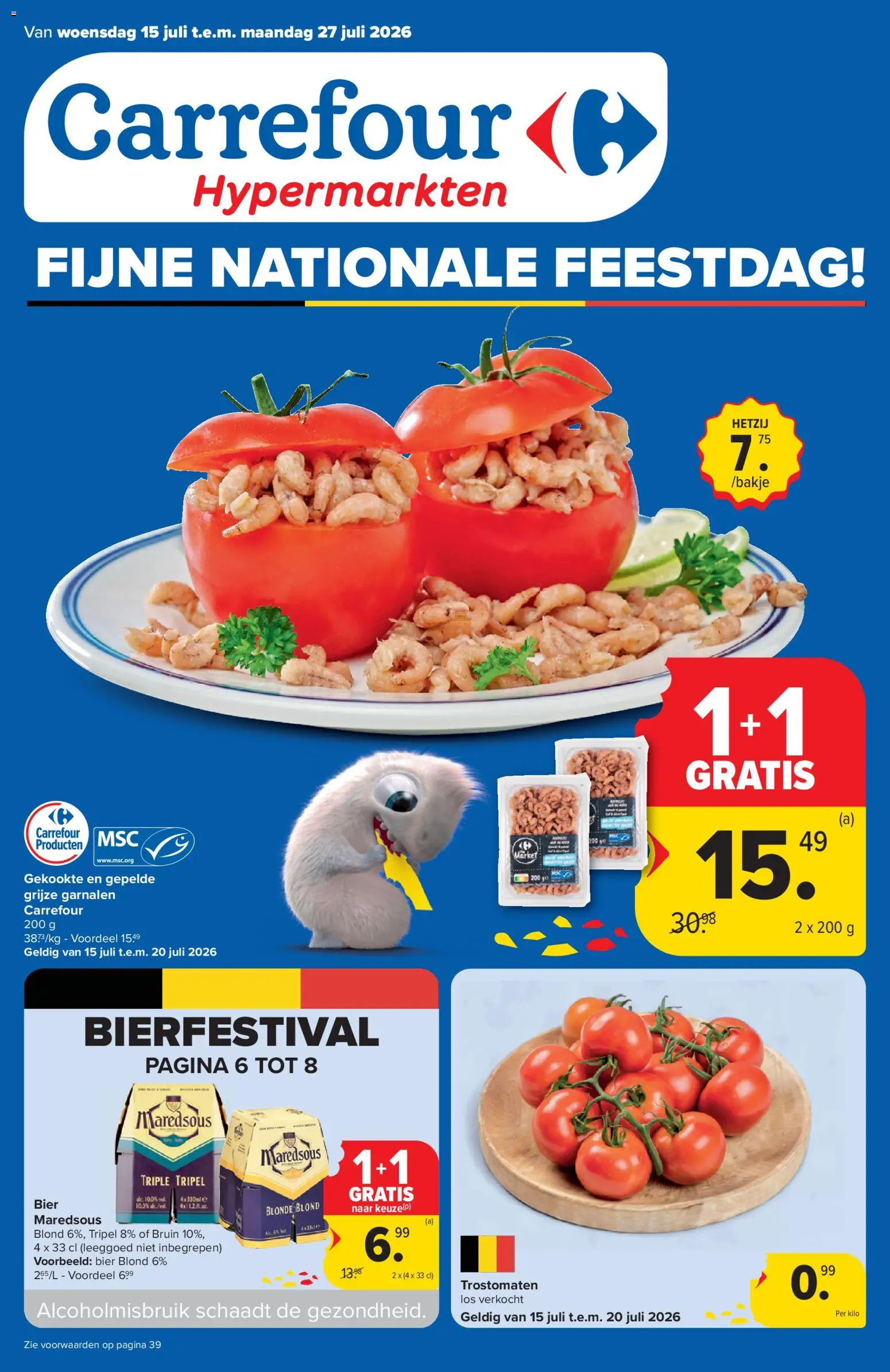 Voorbeeld van Carrefour Folder week 29 van winkel Carrefour geldig vanaf 15/07/2026 - Bier, Garnalen