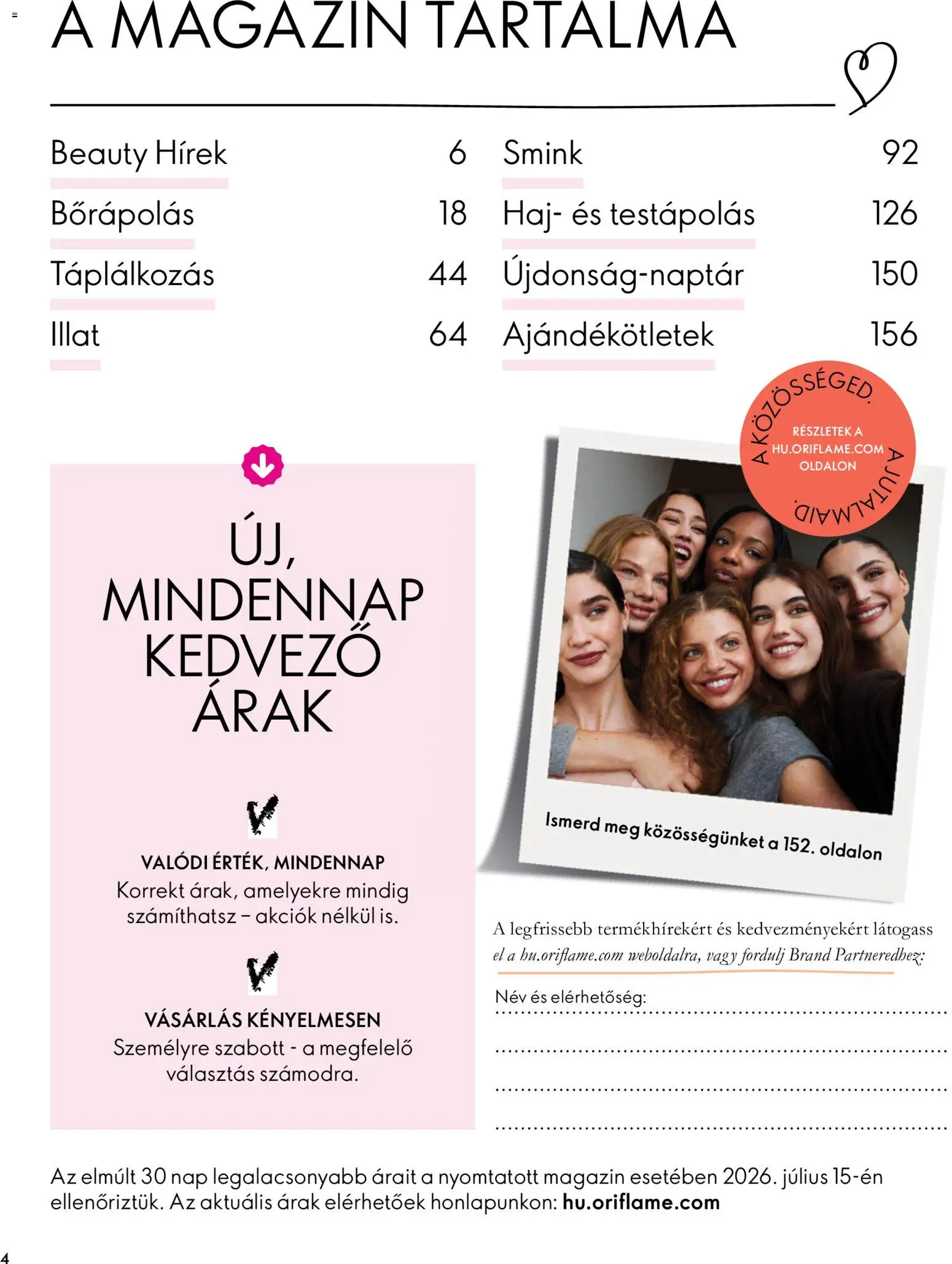 Oriflame - Oriflame katalógus 2026/14 megtekintése, amely érvényes 2026.09.30.-től - Smink, Magazin