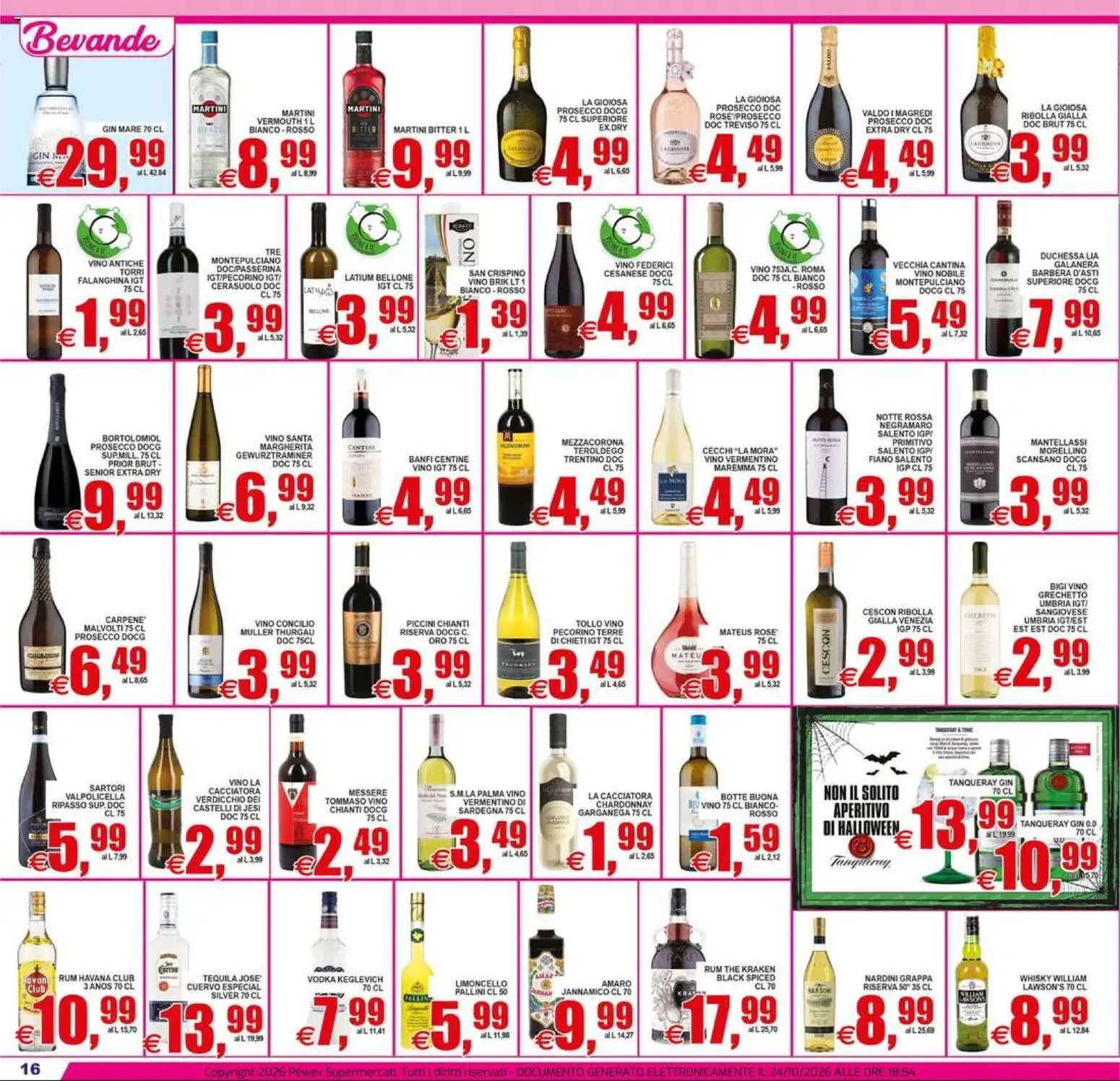 Anteprima dell'opuscolo Pewex volantino City Viale Aventino, 88 dal negozio Pewex valido da 23/10/2026 - The, Whisky, Tequila, Rum, Martini, Havana Club, Martini Prosecco, Rum Havana Club