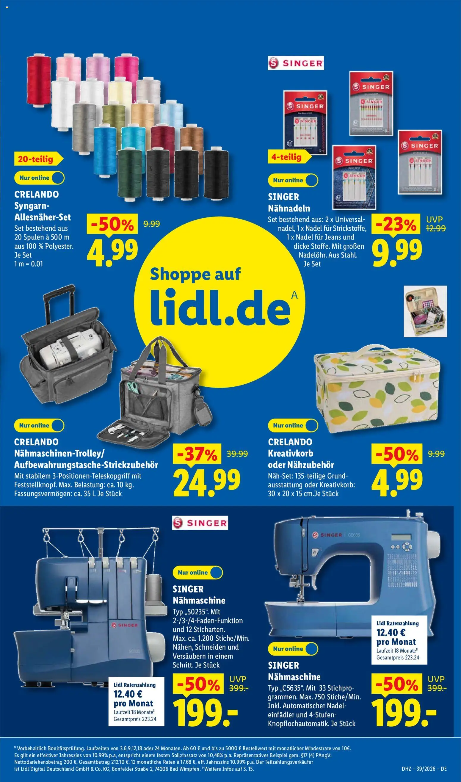 Vorschau von dem Prospekt des Geschäftes Lidl, gültig ab dem 21.09.2026 - Jeans, Bad, Nähmaschine