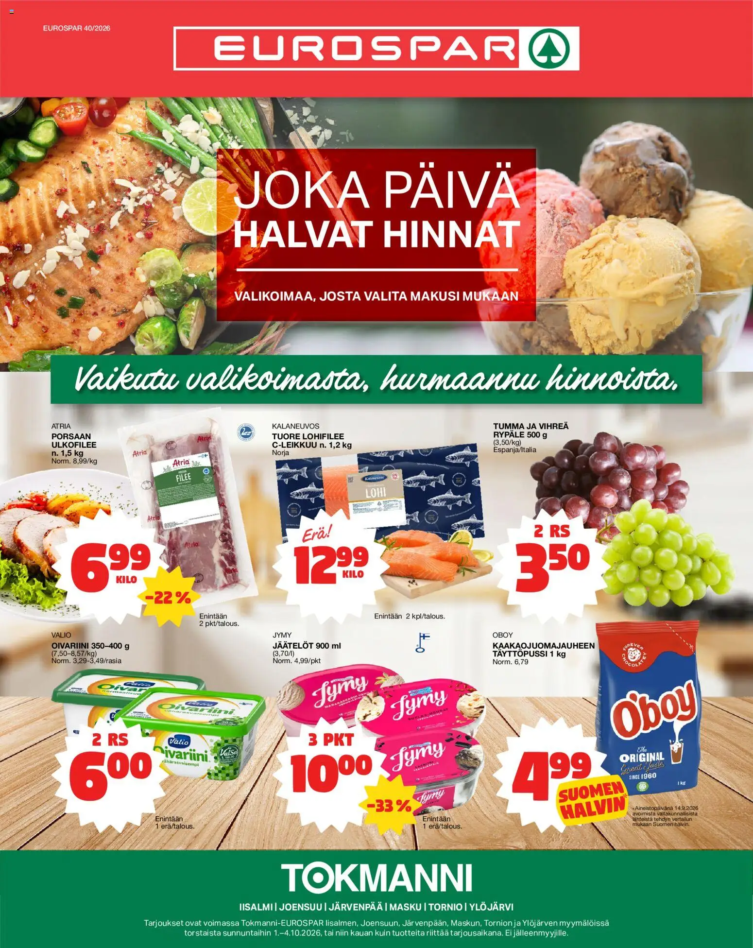 Kaupan Tokmanni Tokmanni Eurospar esikatselu, voimassa 01/10/2026 - Lohi