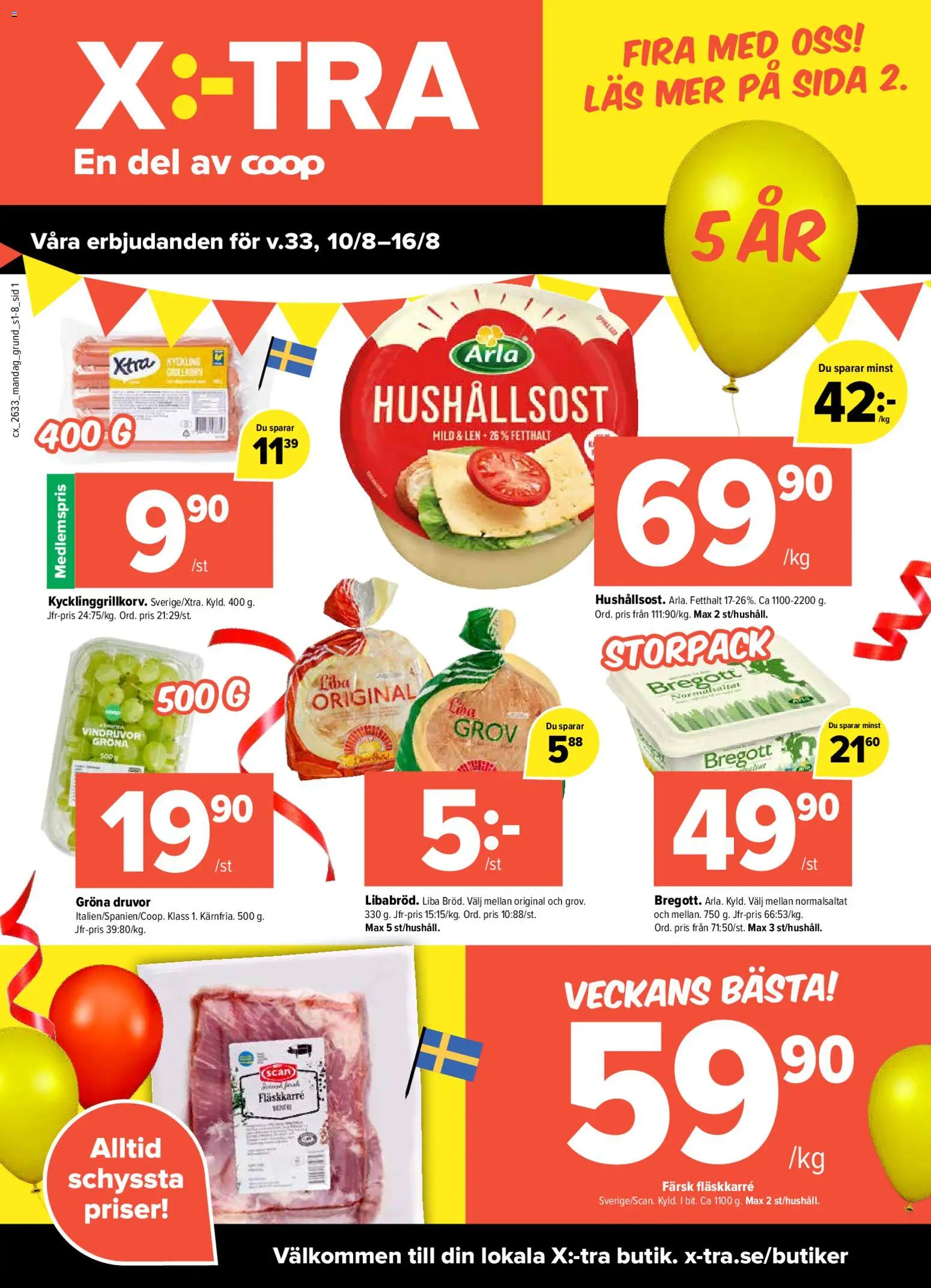 Förhandsgranska reklamblad Coop X:-TRA erbjudanden från butik Coop X:-TRA gäller från 10/08/2026