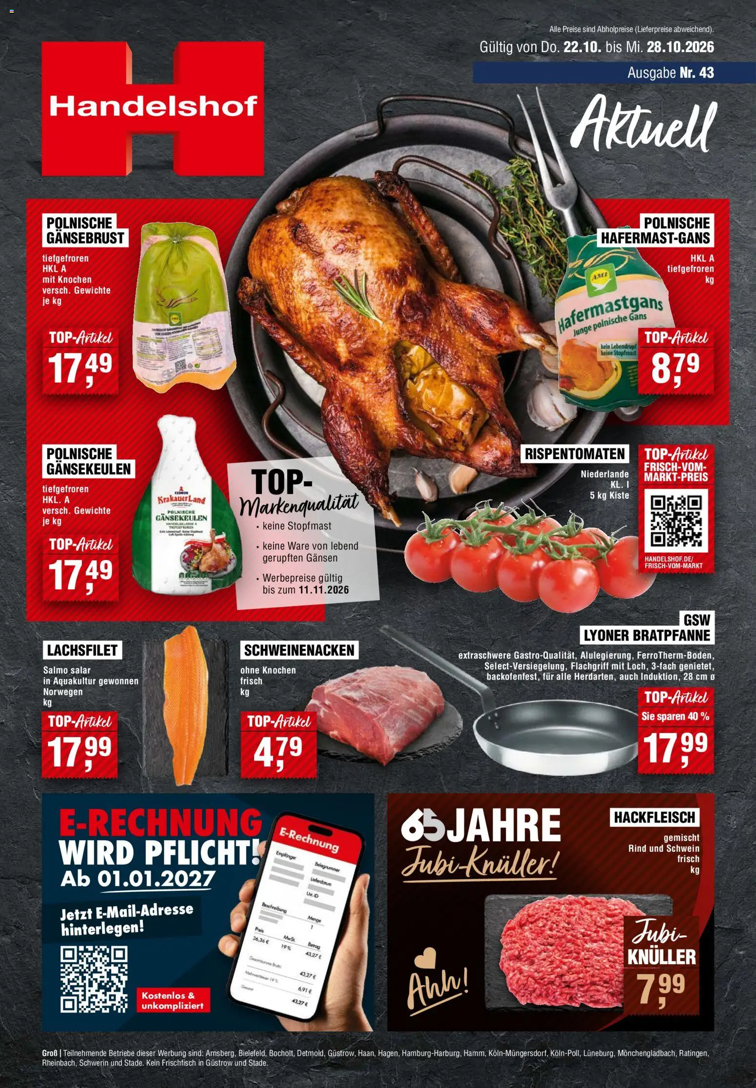 Vorschau von dem Prospekt des Geschäftes Handelshof, gültig ab dem 22.10.2026 - Top, Hackfleisch, Schweinenacken