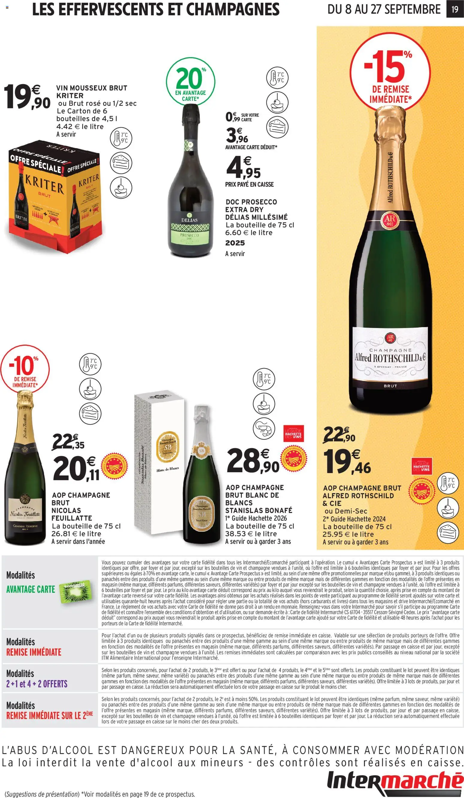 Prévisualisation de Intermarché - Foire aux vins du magasin Intermarché formulaire valide 08/09/2026 - Vin, Prosecco, Mais, Livres, Prise, Bouteille, Champagne nicolas feuillatte, Vin mousseux
