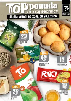 Pregled letka Bingo Top ponuda za kraj sedmice trgovine Bingo vrijedi od 25.06.2026