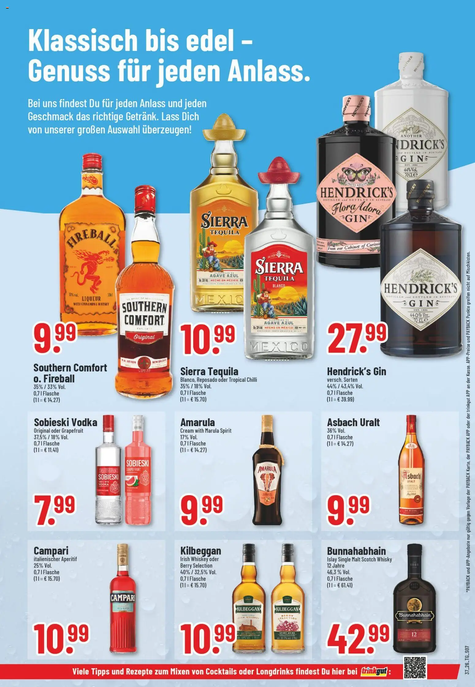 Vorschau von dem Prospekt des Geschäftes Trinkgut, gültig ab dem 07.09.2026 - Whisky, Gin, Tequila, Grapefruit, Asbach, Campari, Whiskey, Southern comfort
