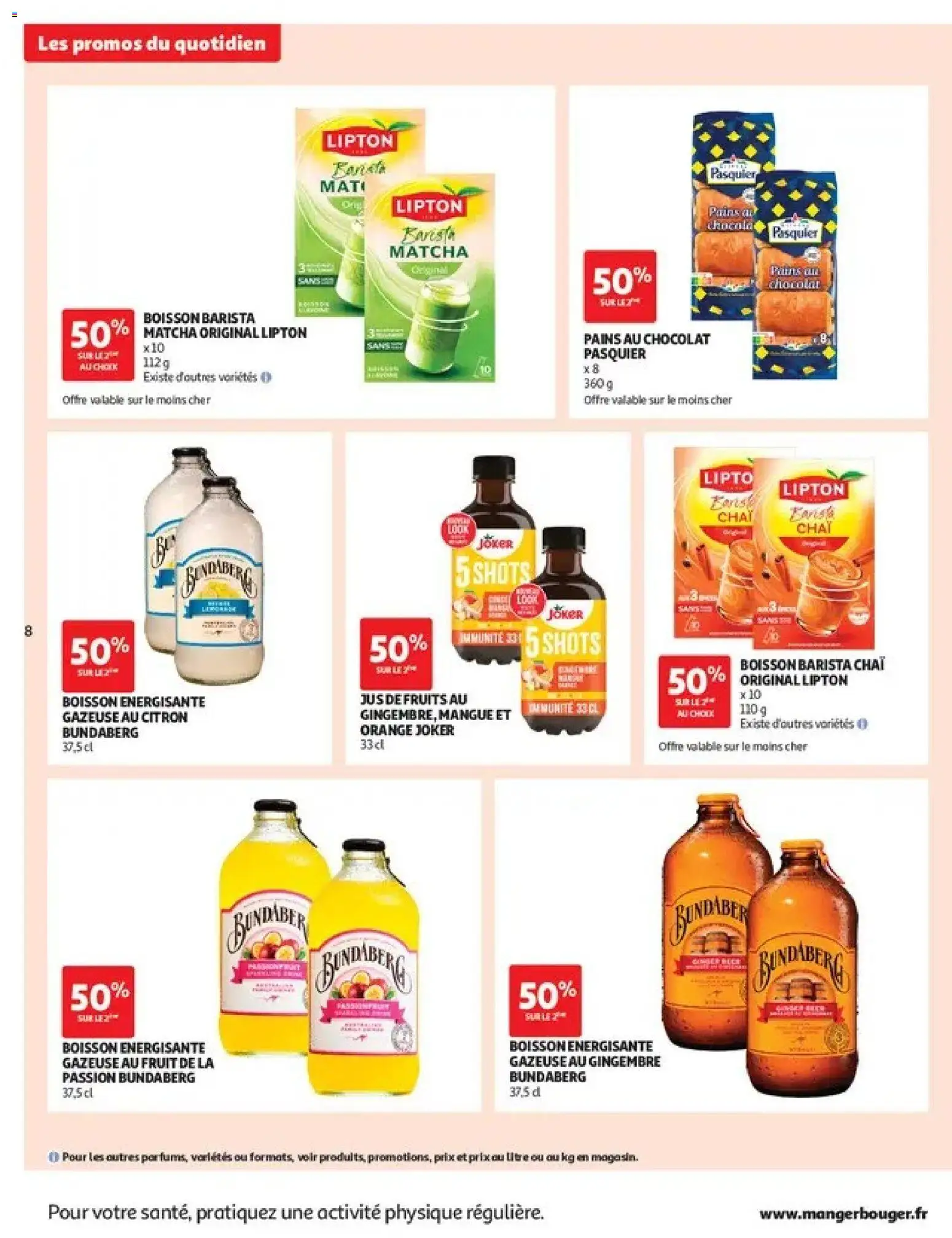 Prévisualisation de Auchan - Les promos du moment du magasin Auchan formulaire valide 27/10/2026 - Orange, Chocolat, Fruits, Fruit de la passion, Citron, Mangue, Boisson énergisante, Jus de fruits
