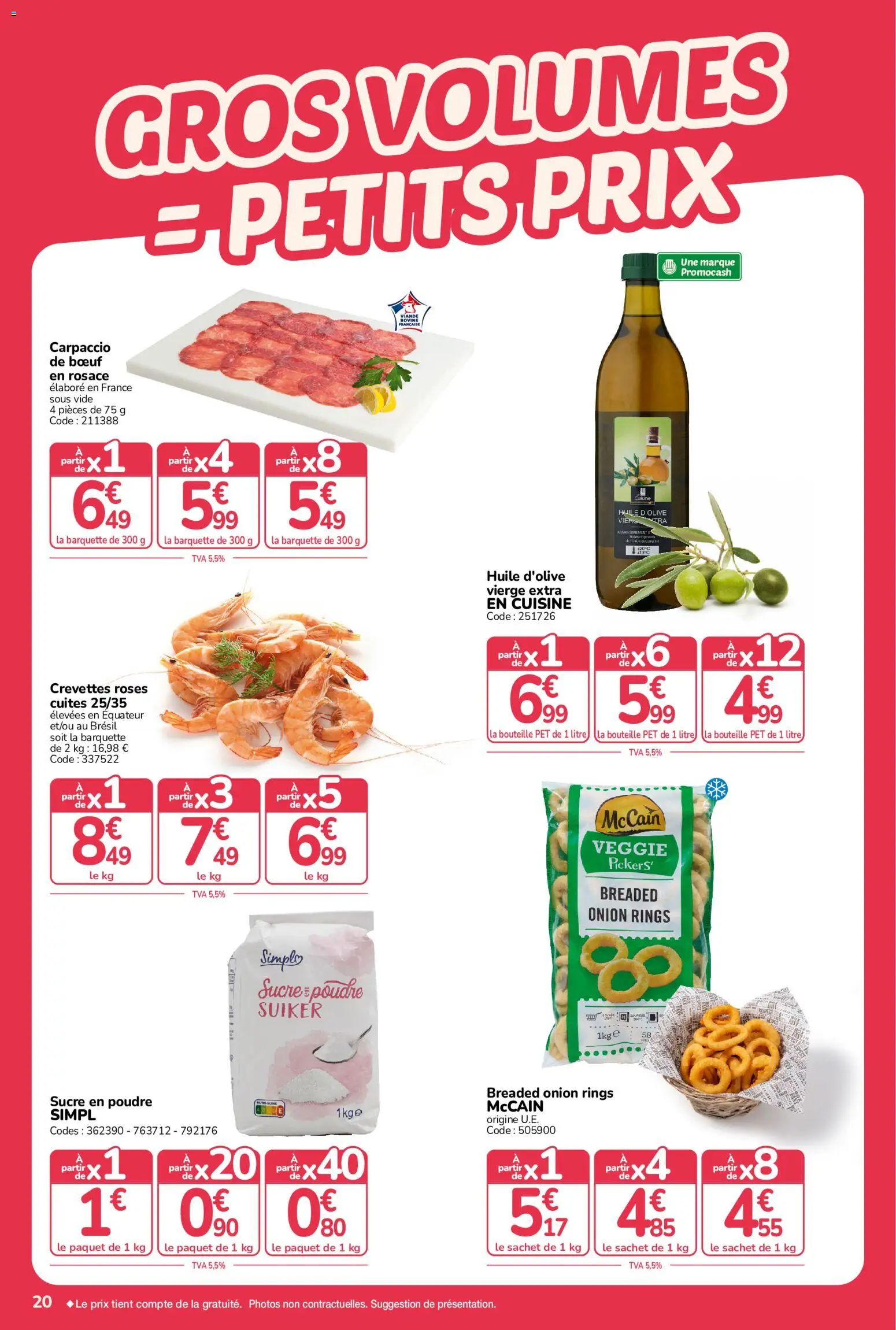 Prévisualisation de Promocash catalogue Rendez-vous Promos du magasin Promocash formulaire valide 29/10/2026 - Sucre, Viande, Huile, Bouteille, Crevettes, Poudre, Huile D'olive, Huile d'olive vierge extra