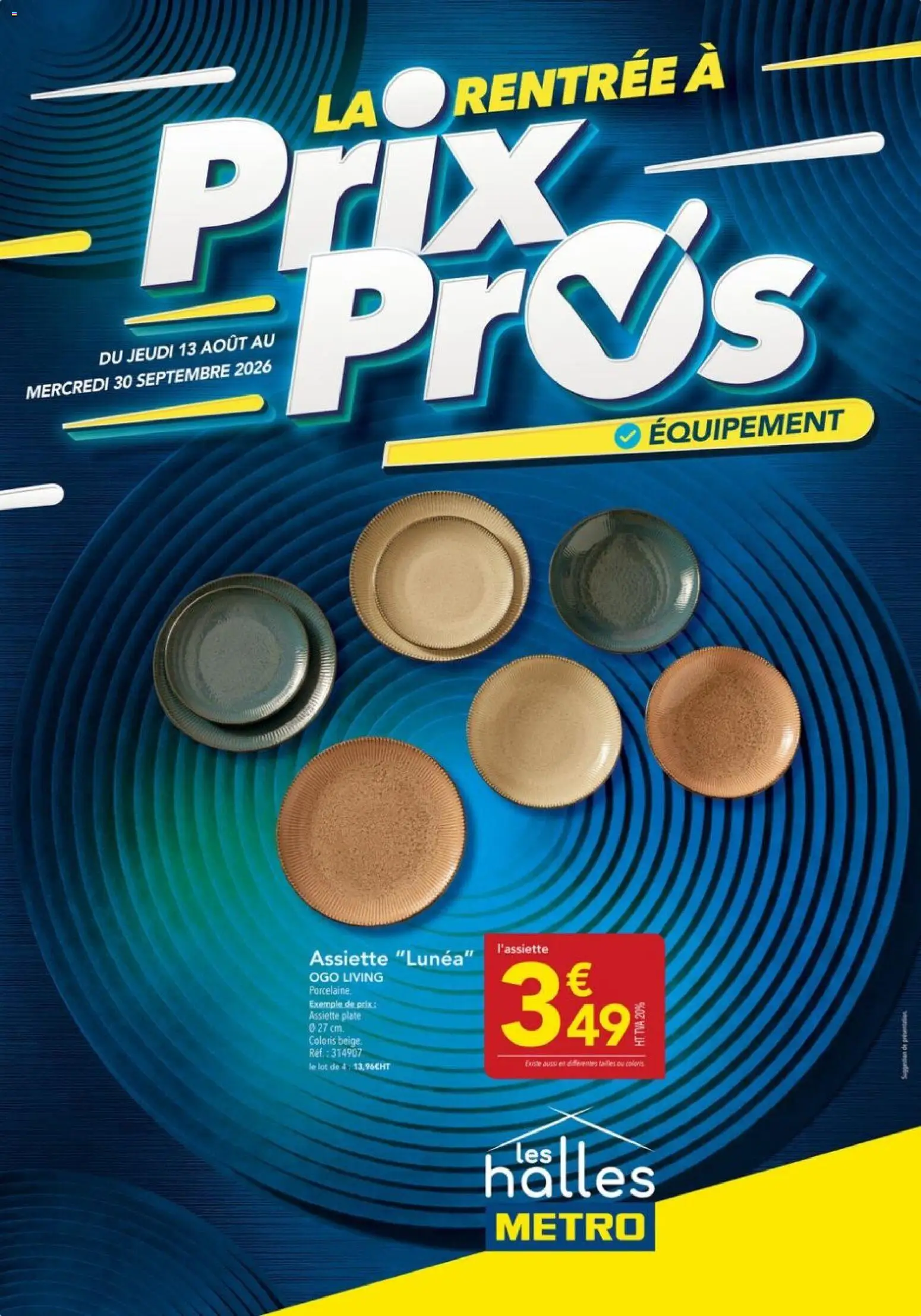 Prévisualisation de Offres Prix & Promos Equipement du magasin METRO formulaire valide 13/08/2026 - Assiette