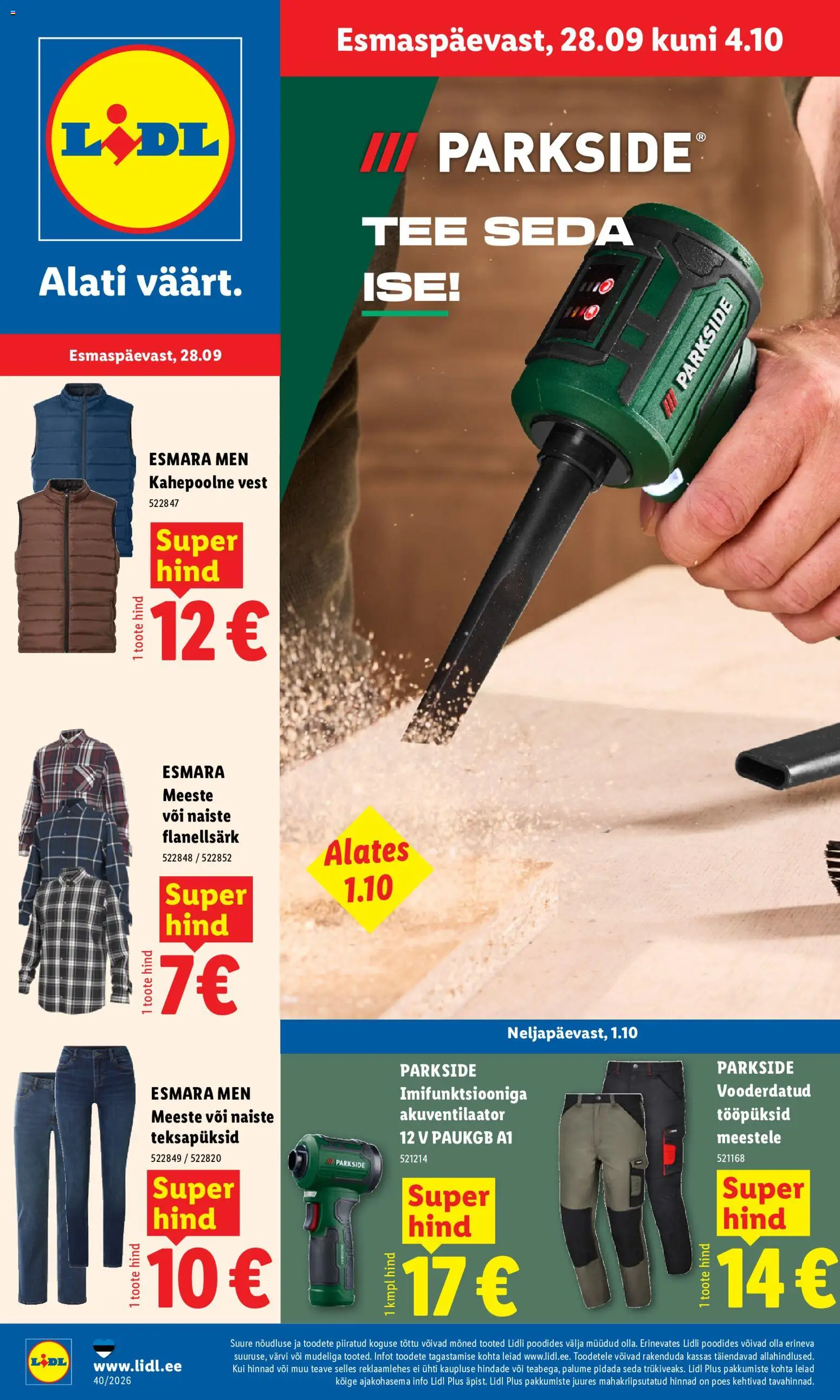 Lidl kliendilehe eelvaade alates 28.09.2026