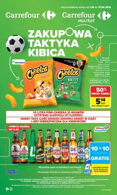 Pogląd gazetki "Carrefour gazetka - Zakupowa taktyka kibica" ze sklepu Carrefour ważnej od 01.06.2026