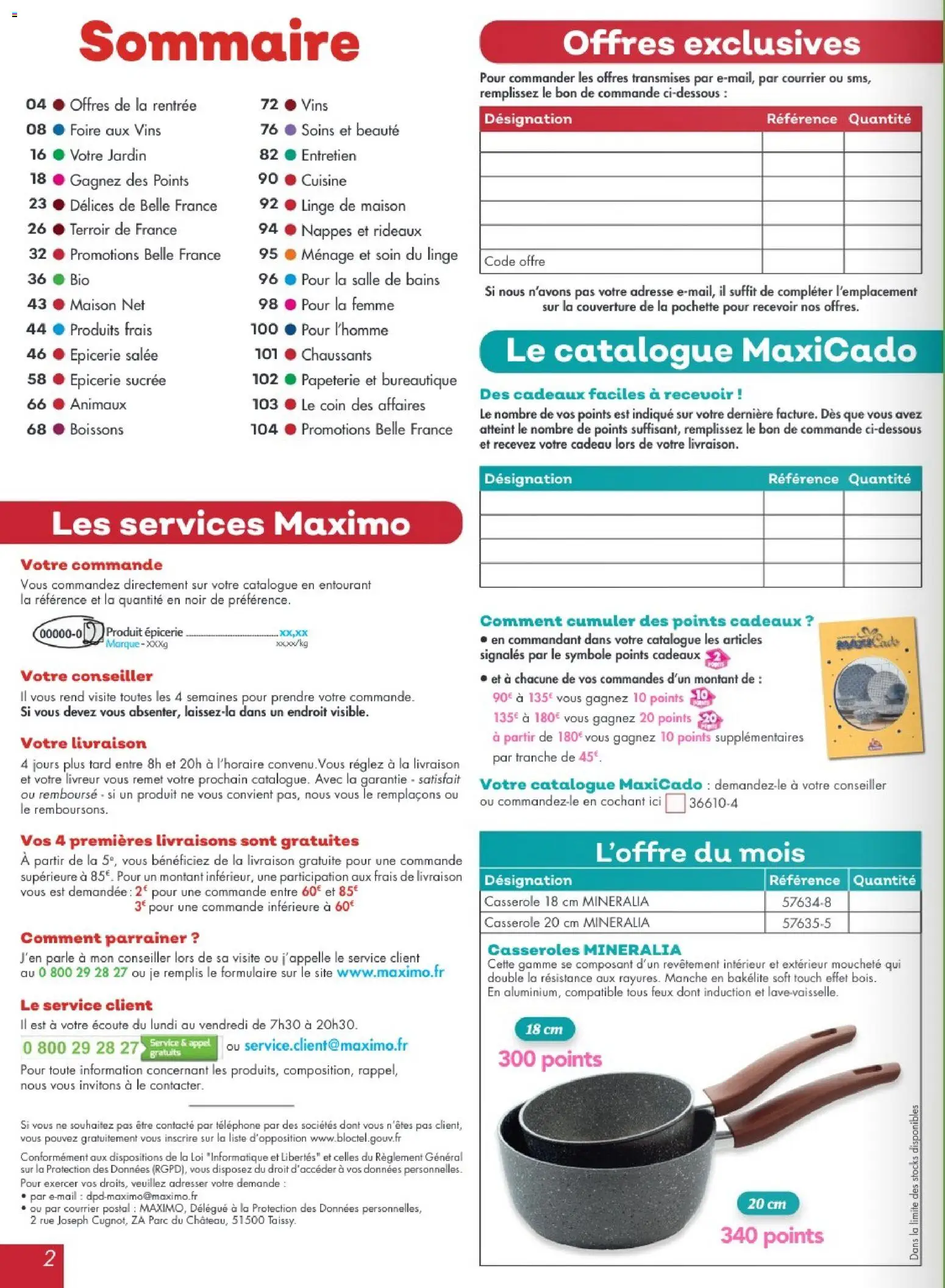 Prévisualisation de Maximo catalogue epicerie du magasin Maximo formulaire valide 24/08/2026 - Téléphone, Casseroles, Casserole, Rideaux, Couverture, Boissons