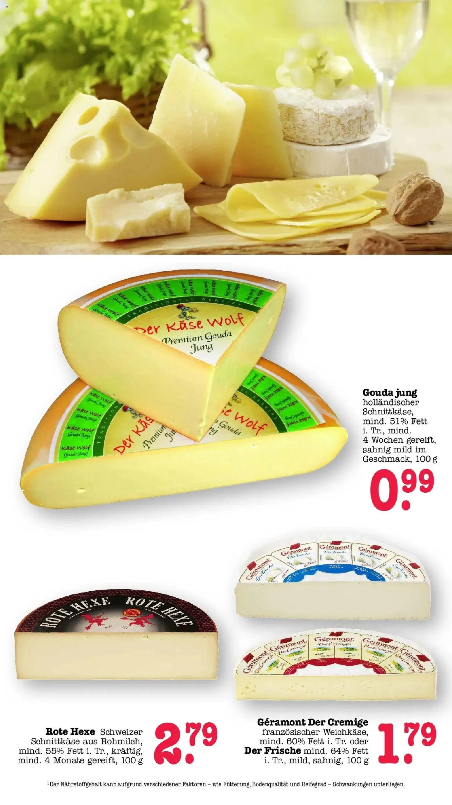 Vorschau von dem Prospekt des Geschäftes Edeka, gültig ab dem 26.10.2026 - Käse, Gouda, Geramont