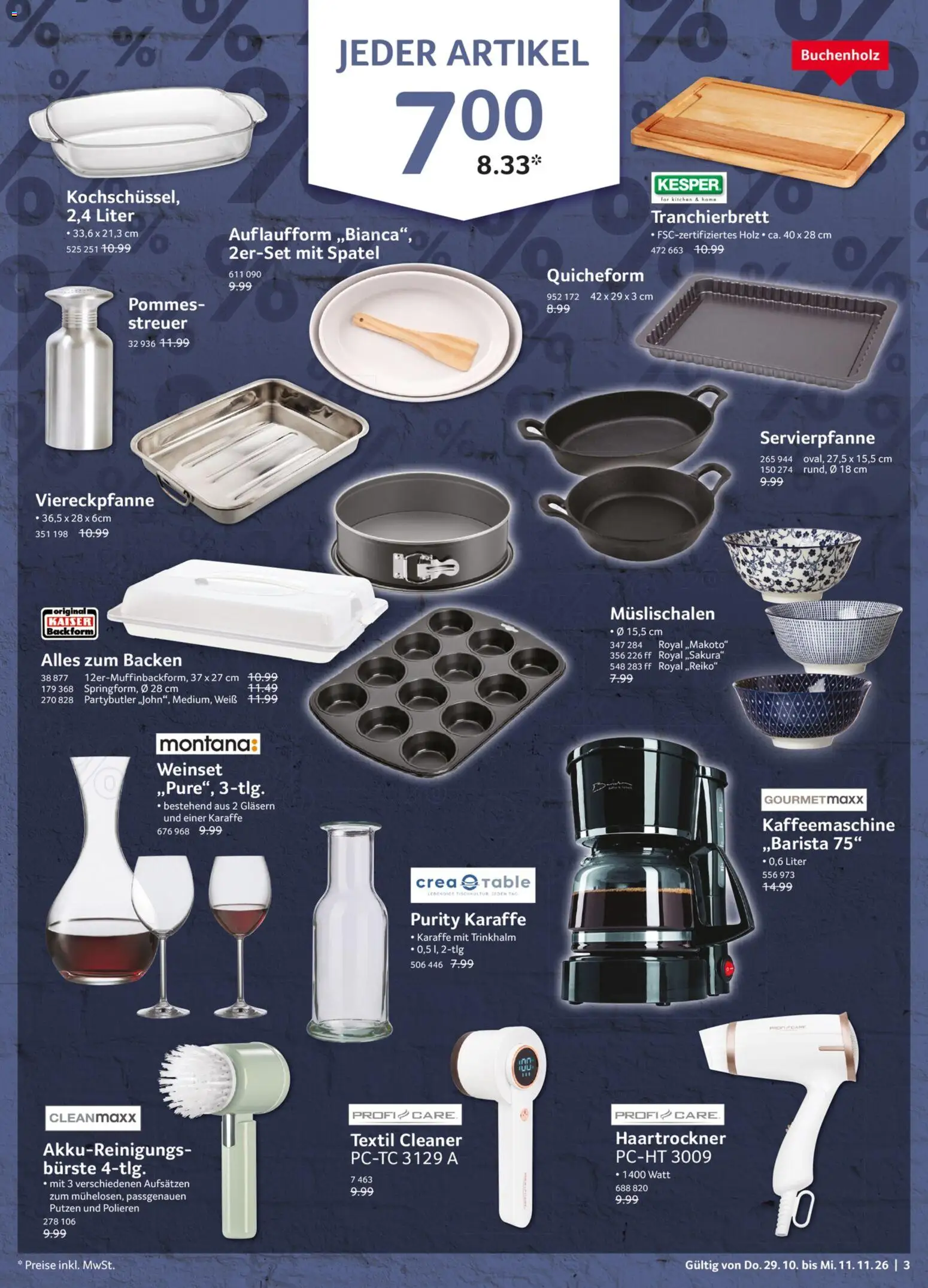 Vorschau von dem Prospekt des Geschäftes Selgros, gültig ab dem 29.10.2026 - Kaffeemaschine, Pommes, Haartrockner, Bürste