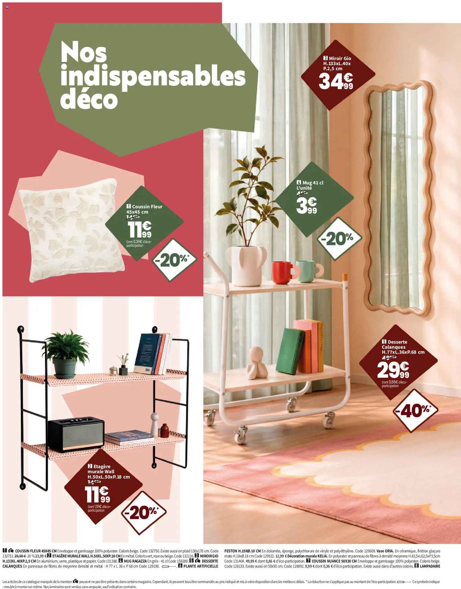 Prévisualisation de Conforama catalogue du magasin Conforama formulaire valide 08/09/2026 - Miroir, Étagère murale, Décoration, Lampadaire, Décoration murale, Enveloppe, Vase, Étagère