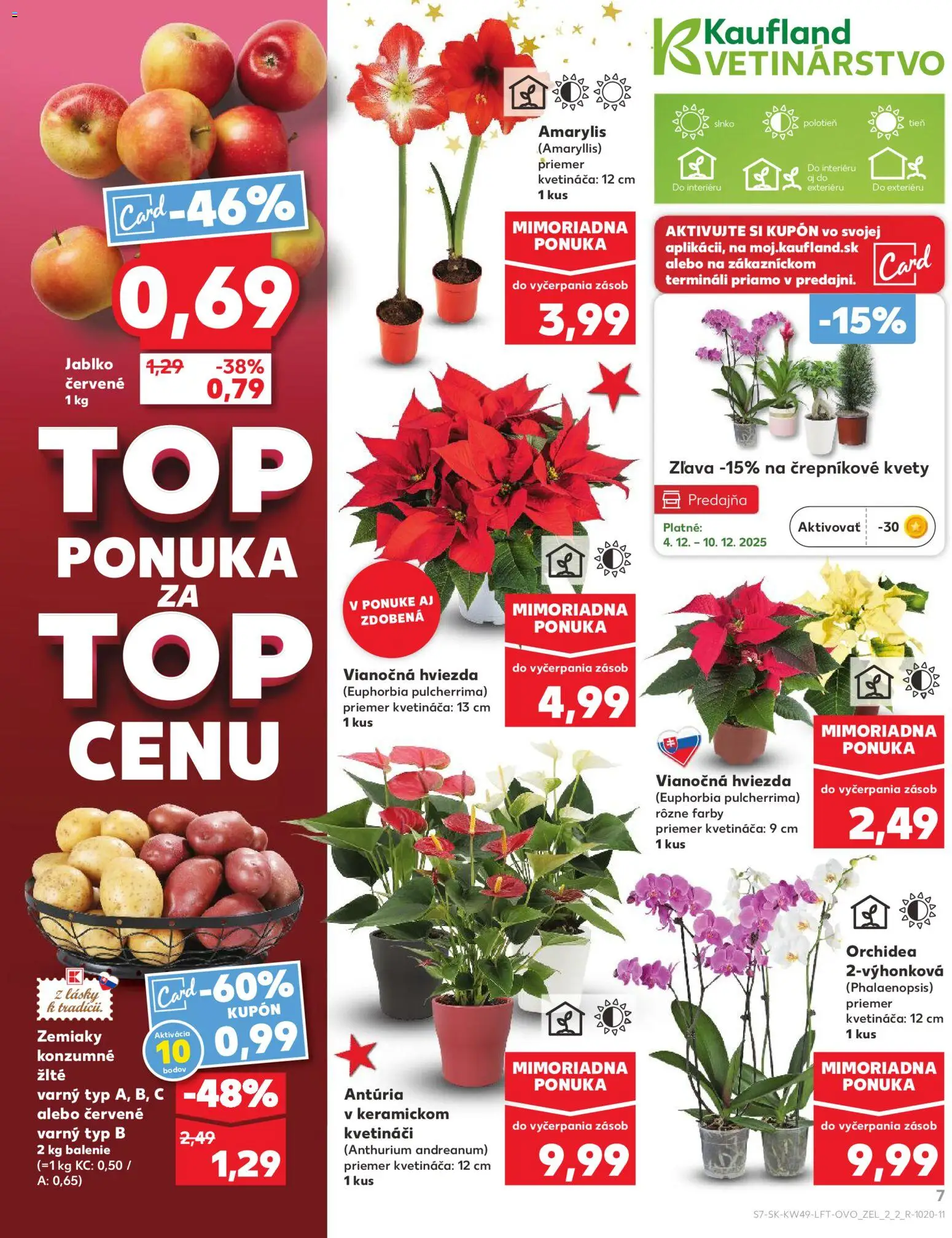 Náhľad Kaufland letáku platného od 04.12.2025 - Apple, Kvety, Orchidea, Zemiaky