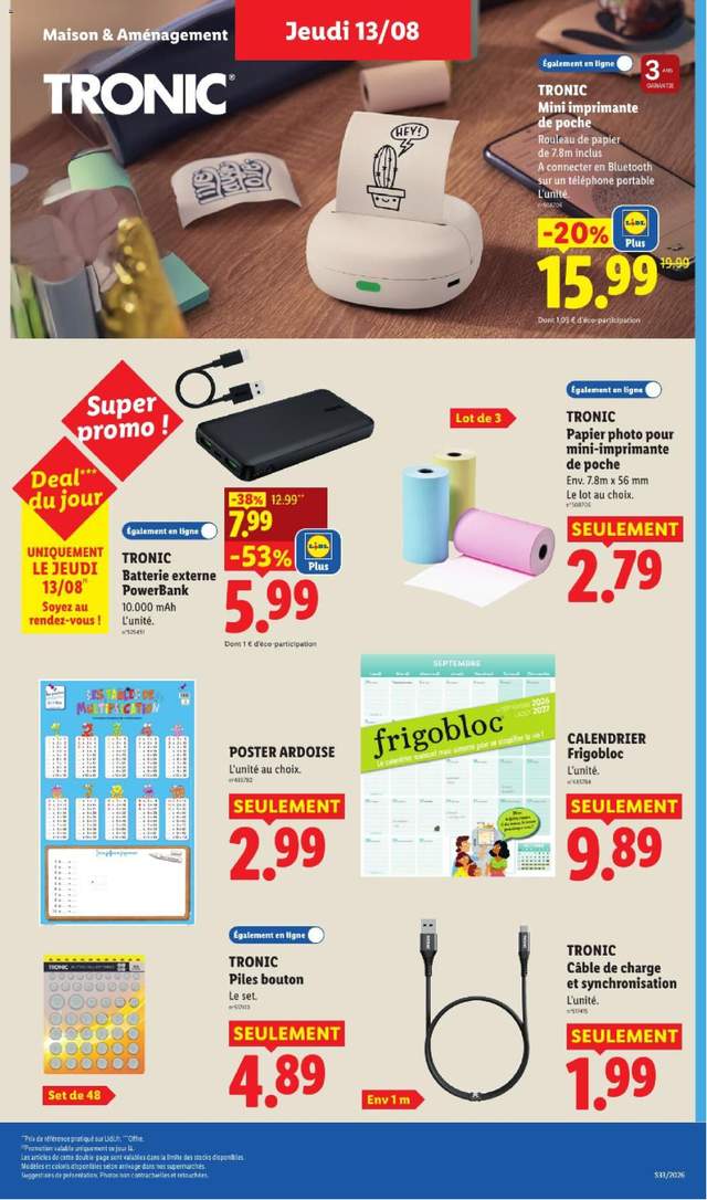 Nouveau catalogue Lidl à partir du 13/08