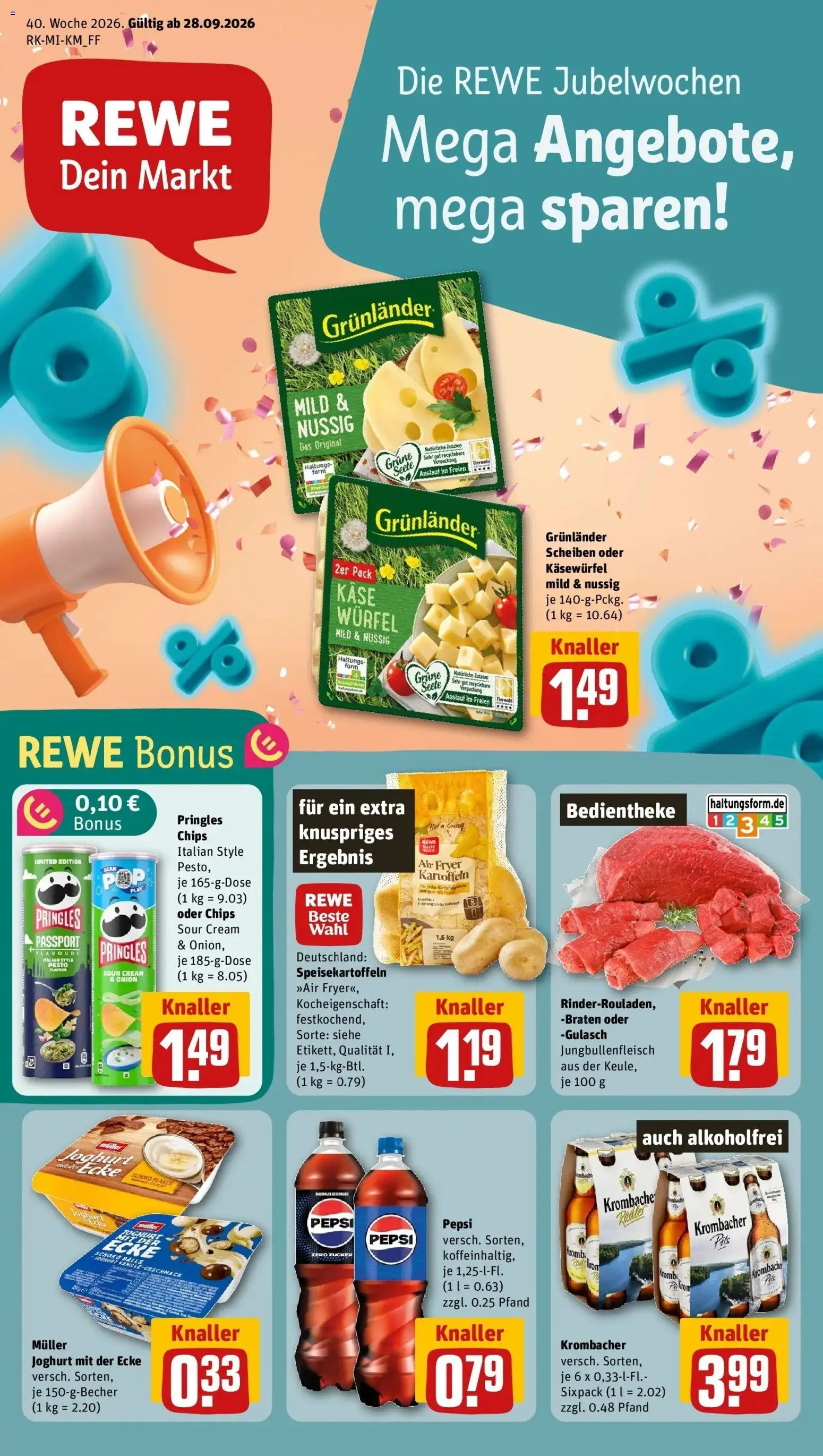 Vorschau von dem Prospekt des Geschäftes Rewe, gültig ab dem 28.09.2026