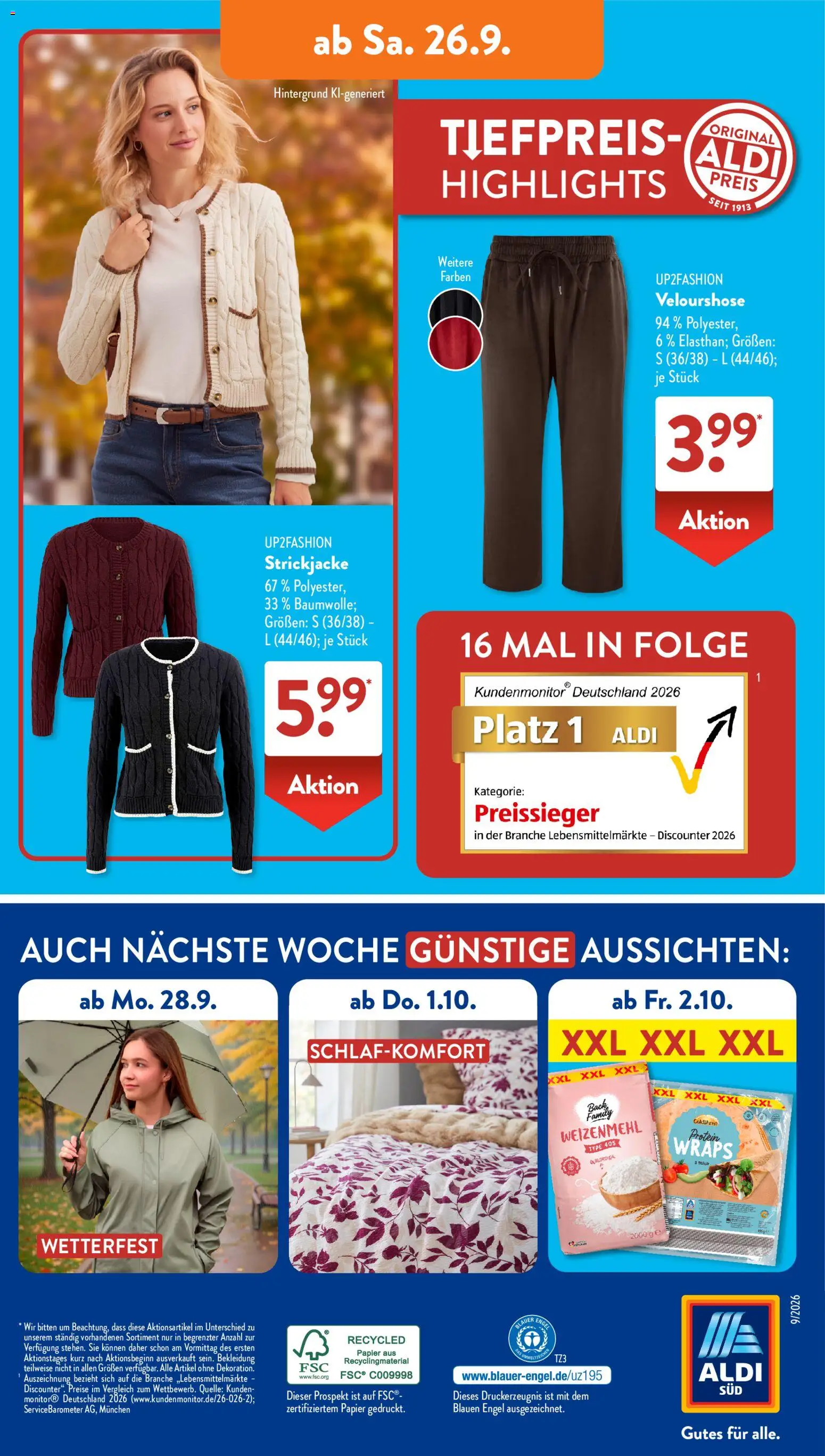 Vorschau von dem Prospekt des Geschäftes Aldi Süd, gültig ab dem 21.09.2026 - Nutella, Creme