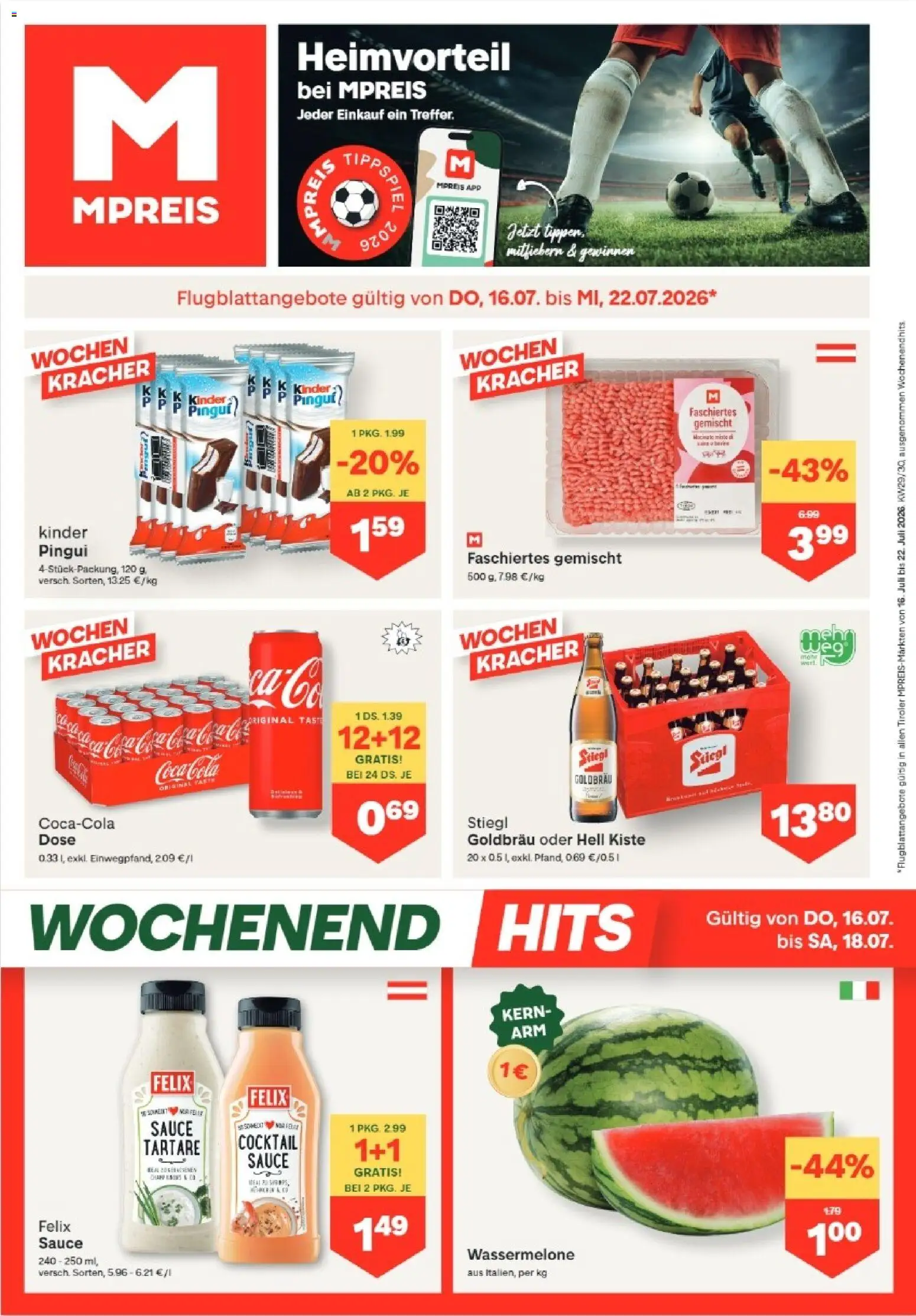Vorschau der Angebote: MPREIS MPREIS Absam gültig ab 16.07.2026 - Wassermelone
