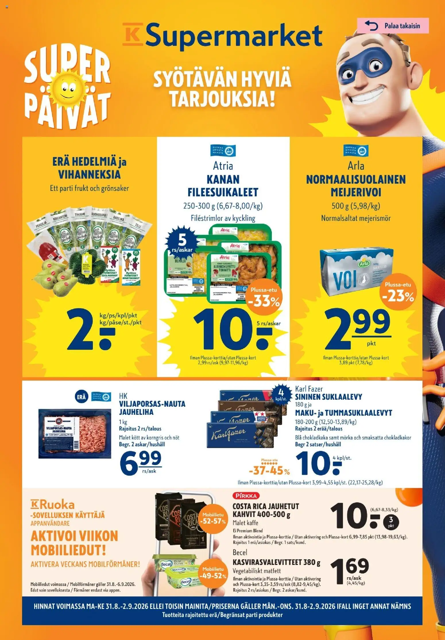 Kaupan K-Supermarket K-Supermarket tarjoukset esikatselu, voimassa 31/08/2026