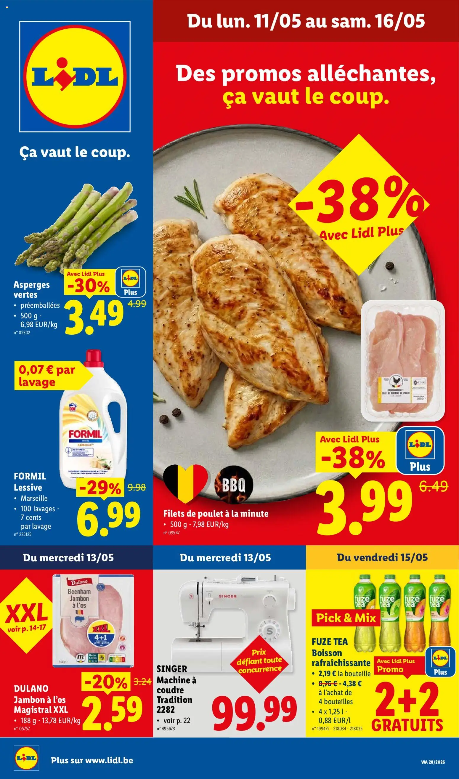Voorbeeld van Folder week 20 van winkel Lidl geldig vanaf 11/05/2026 - La, Ham, Asperges