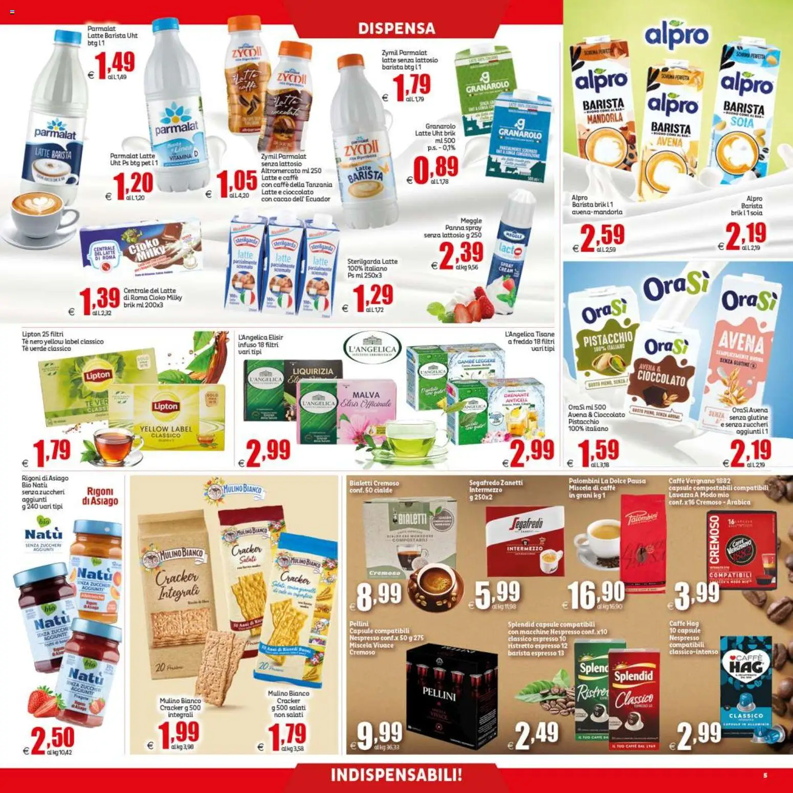 Anteprima dell'opuscolo Elite Supermercati volantino dal negozio Elite Supermercati valido da 04/09/2026 - Senza glutine, Lavazza, Cracker, Mandorla, Latte senza lattosio, Cialde, Tè, Senza lattosio