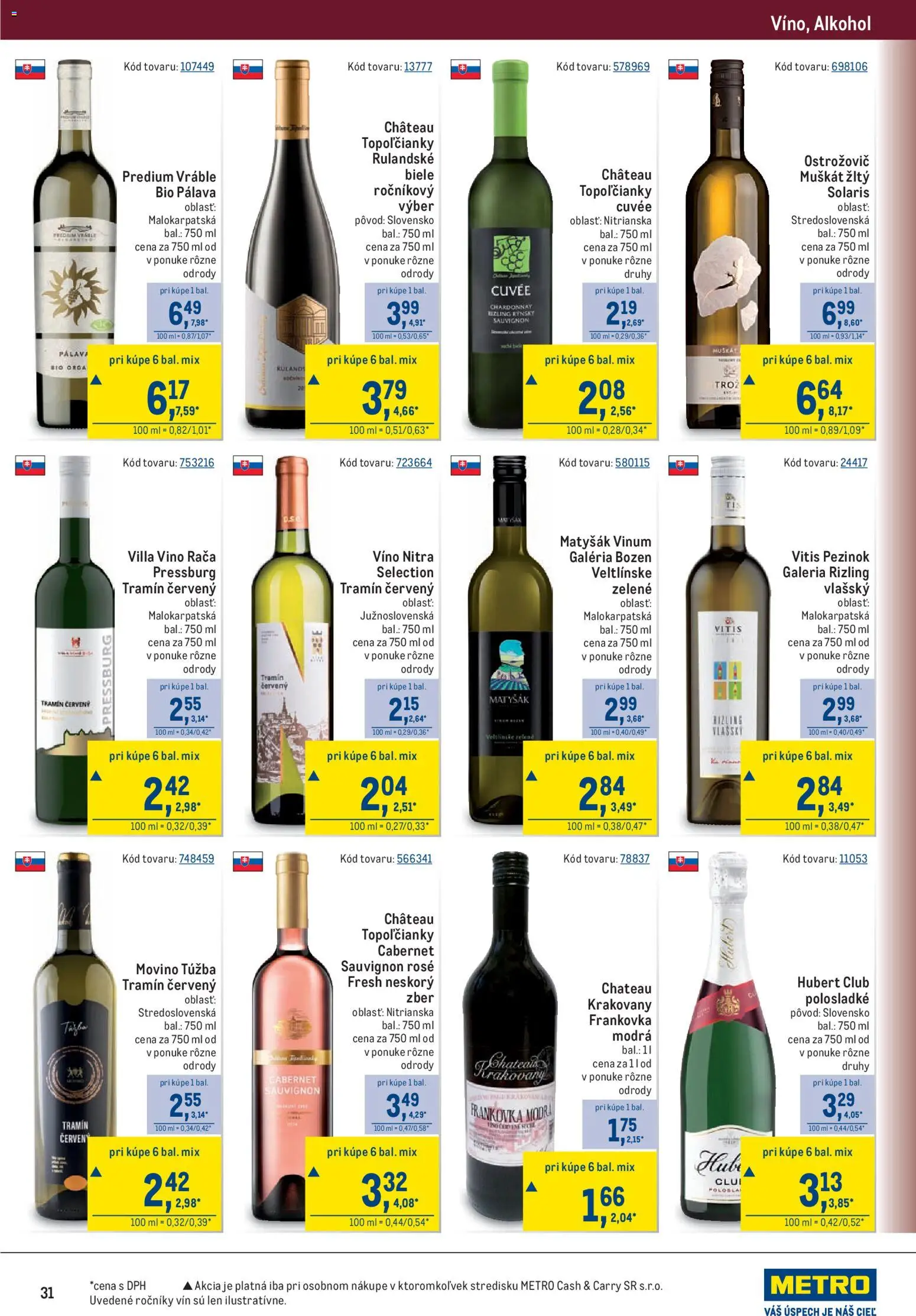 Náhľad Metro letáku platného od 09.09.2026 - Víno, Alkohol