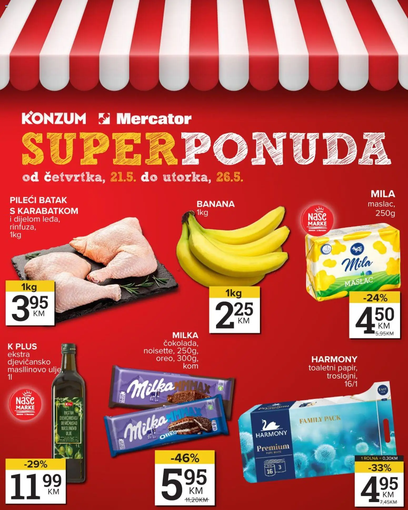 Pregled letka Mercator vikend akcija trgovine Mercator vrijedi od 21.05.2026