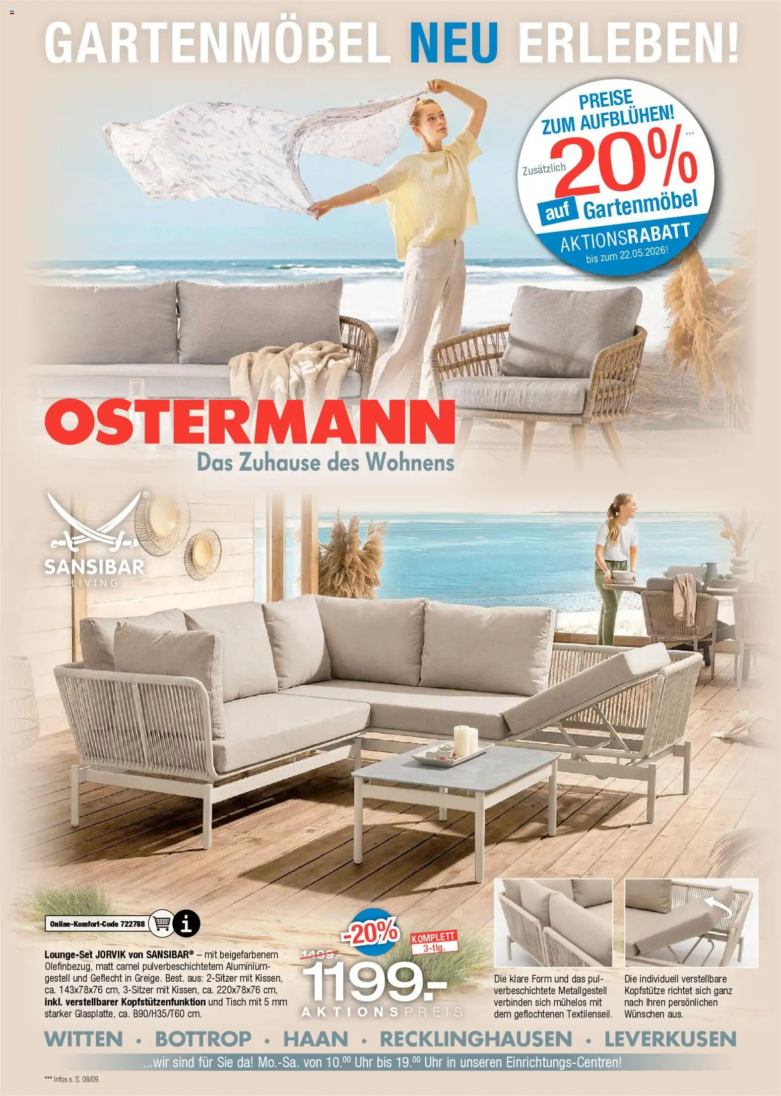 Vorschau von dem Prospekt des Geschäftes Ostermann, gültig ab dem 16.04.2026 - Uhr, Gartenmöbel, Tisch