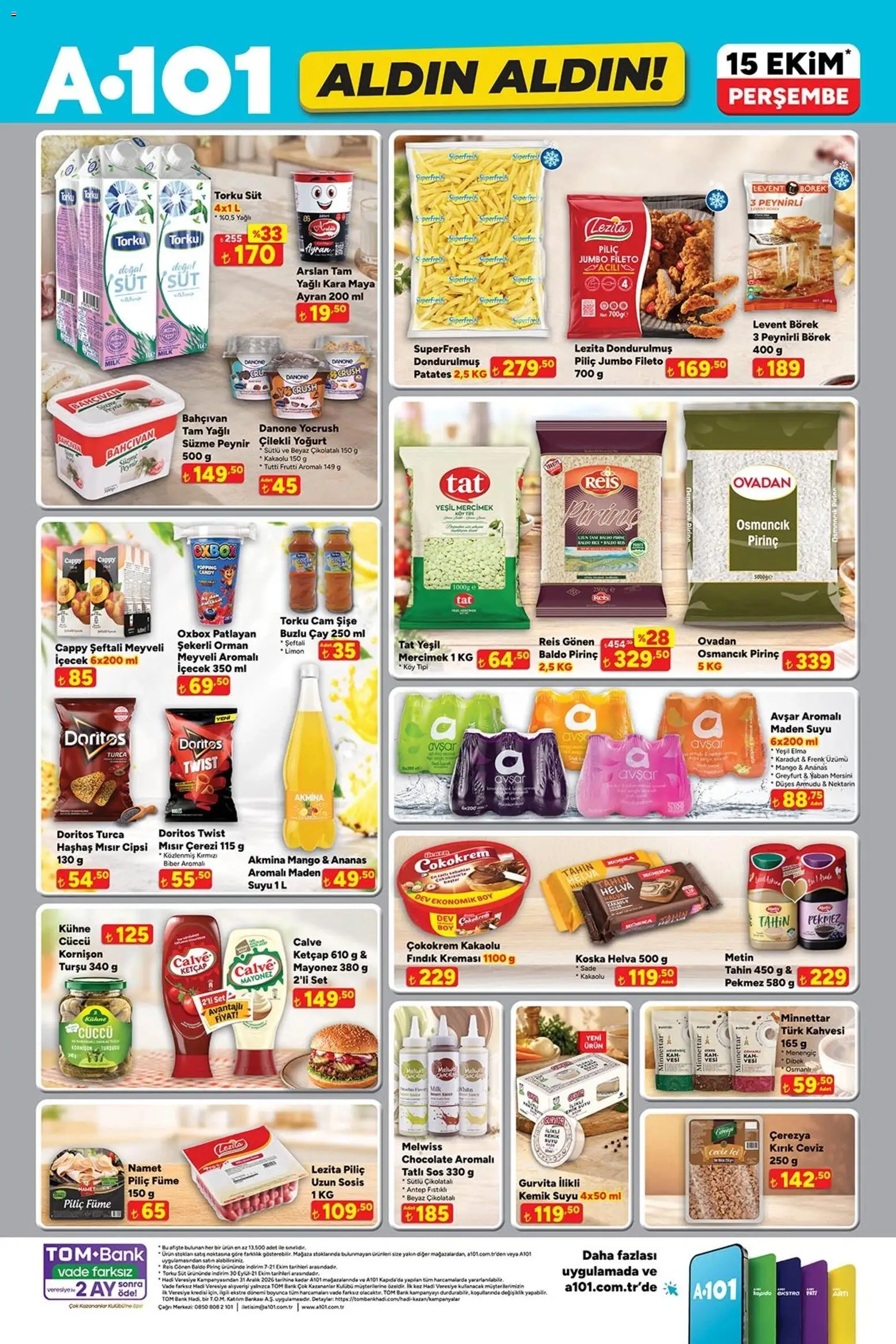 A101 A101 - Katalog Aldın Aldın 15.10.2026 - Broşürünün önizlemesi - Yaban mersini, Çay, Mısır, Peynir, Süt, Ananas, Yoğurt, Kemik suyu